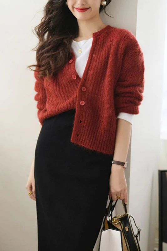 Vintage Relaxed Short Cardigan - Image 3