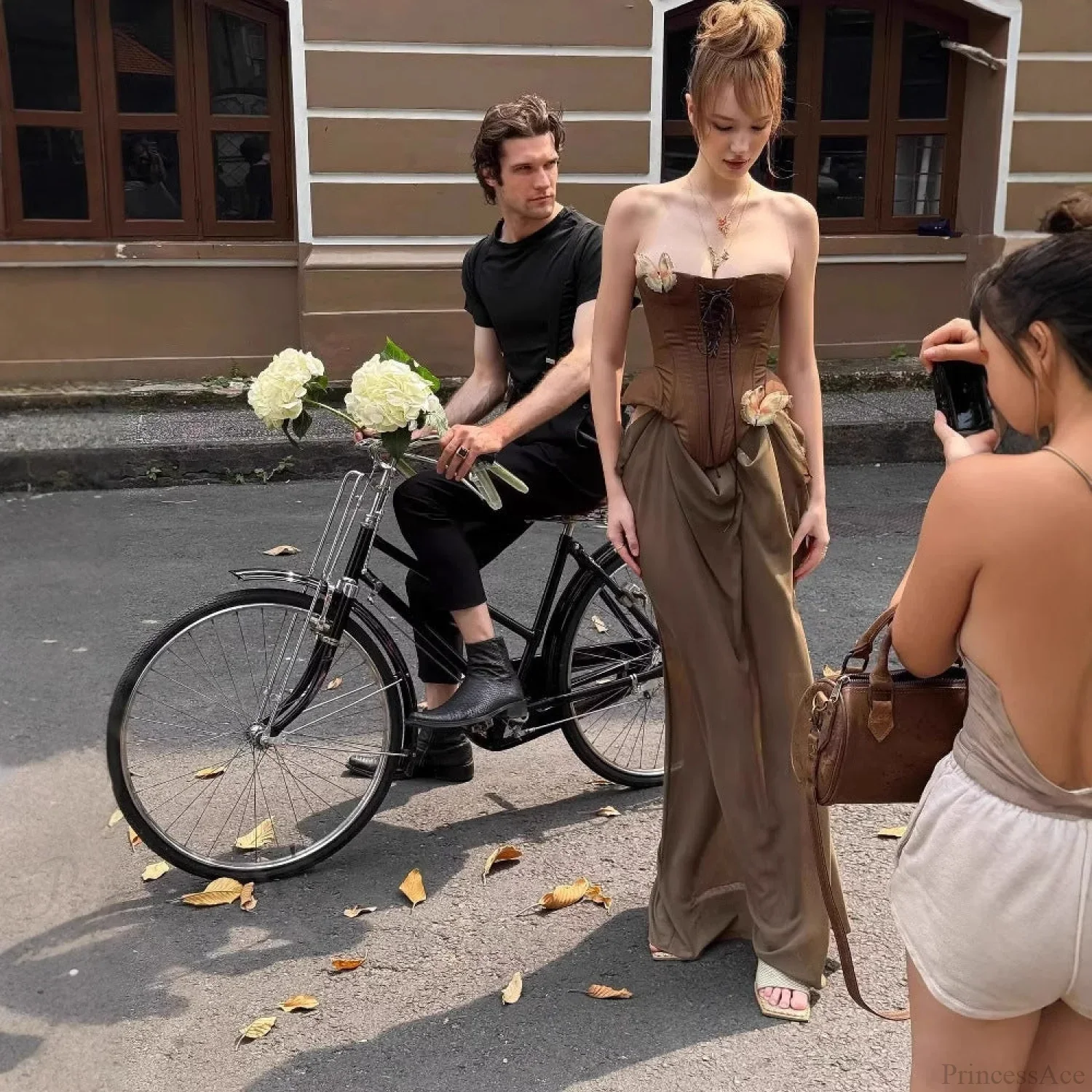 Vintage Sexy Boned Waist Strapless Prom Dress - Image 3