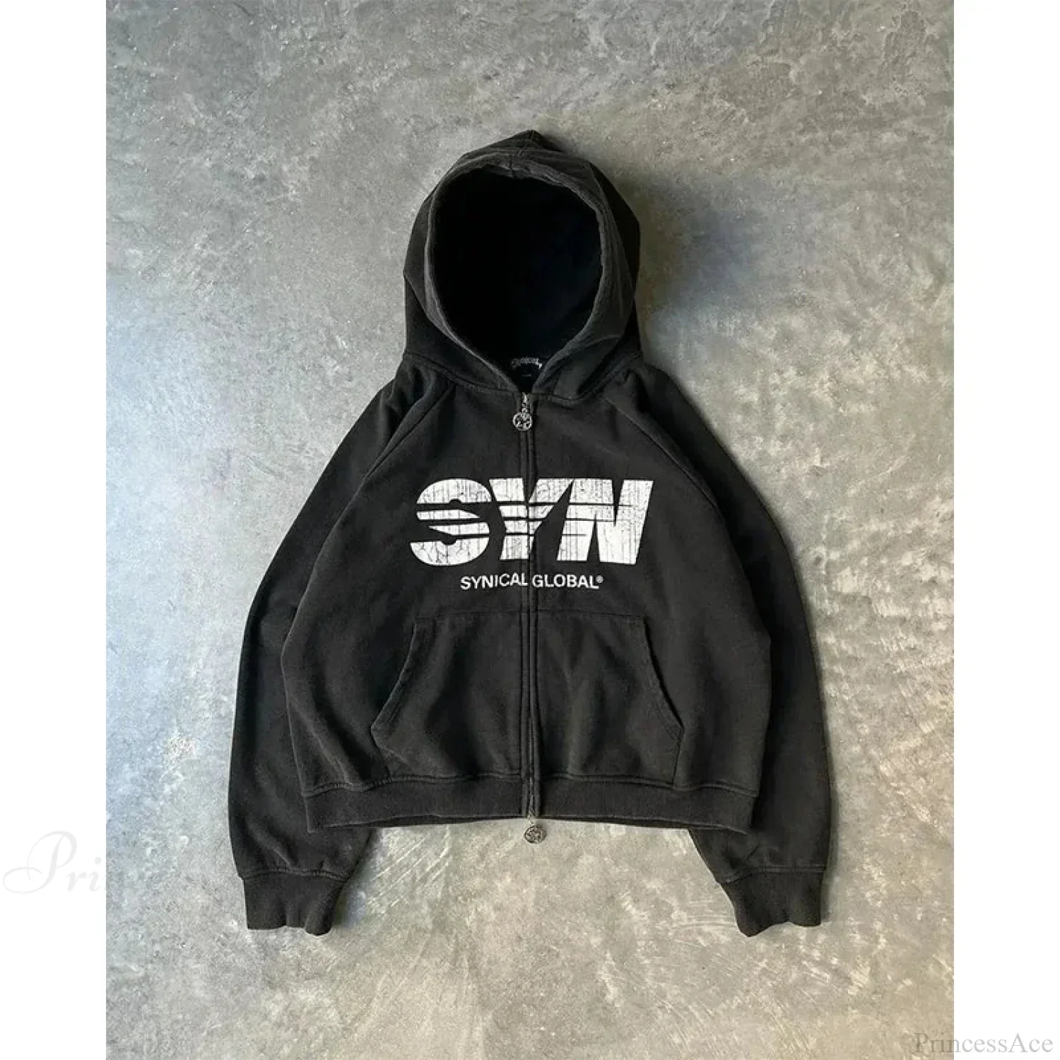 Vintage Skull Rose Print Hoodie - Image 17