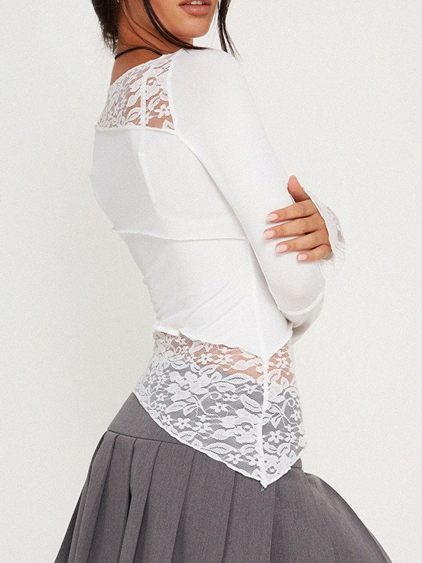 Vintage Slim Fit Floral Detail Long Sleeve Long Sleeve Tee - Image 9