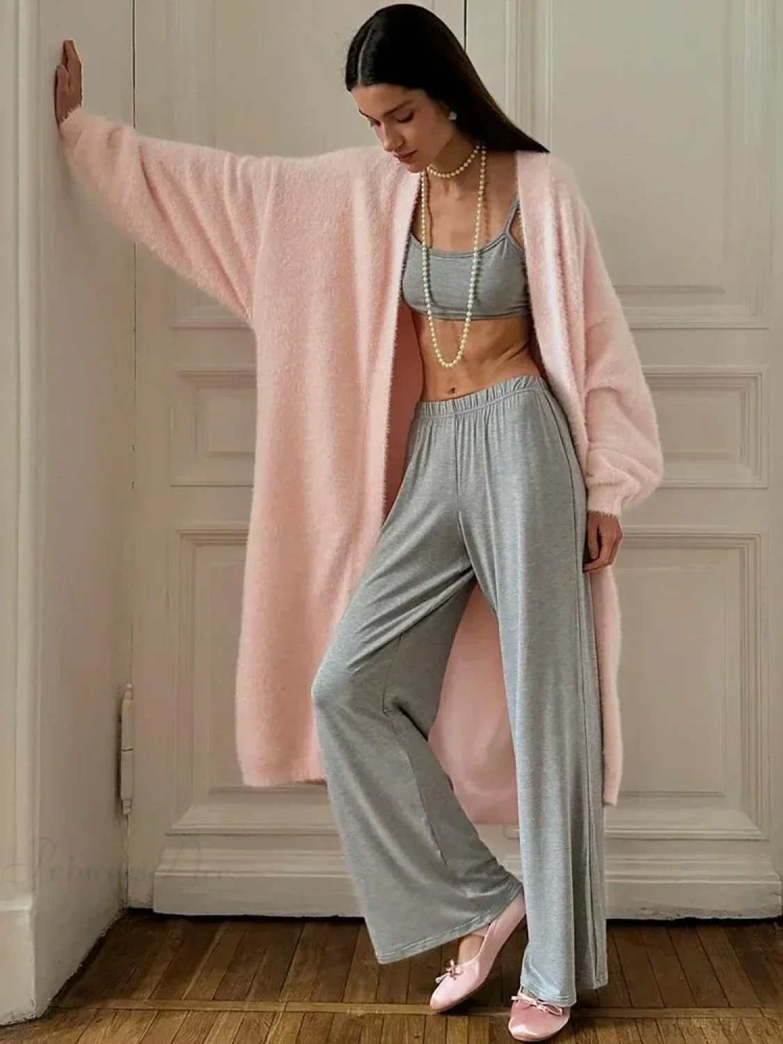 Vintage Solid Fluffy Warm Oversized Cardigan - Image 3