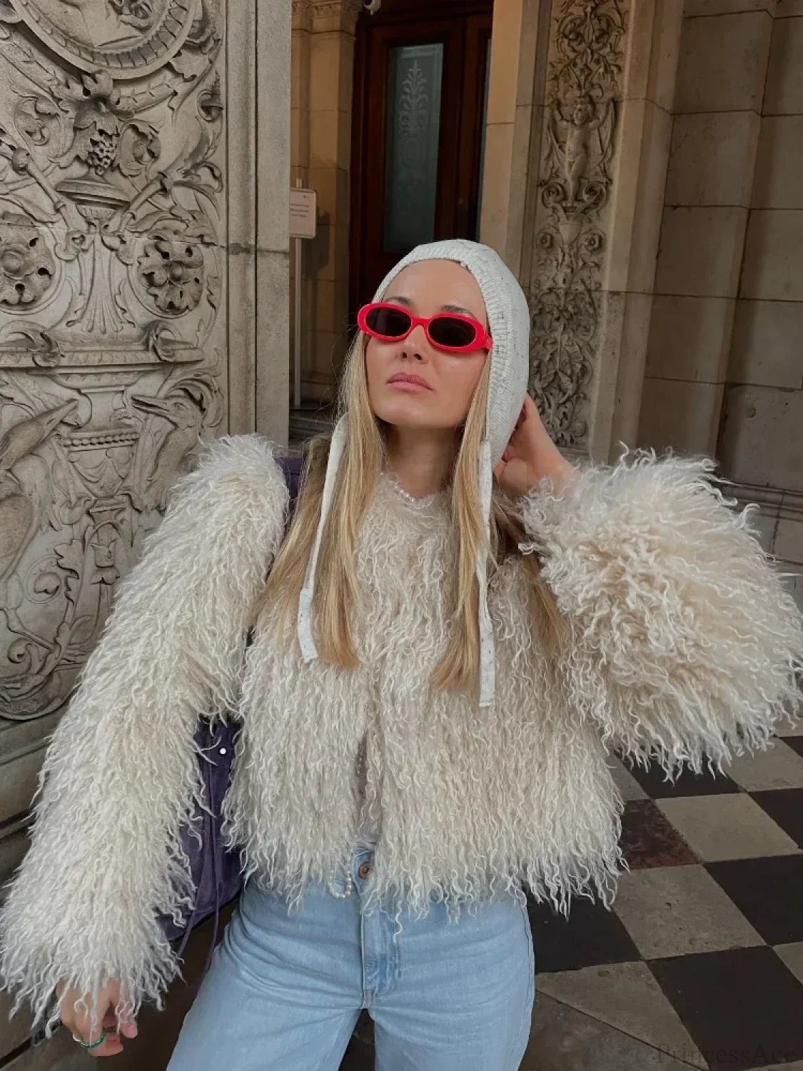 Vintage Solid Plush Fluffy Short Coat - Image 3