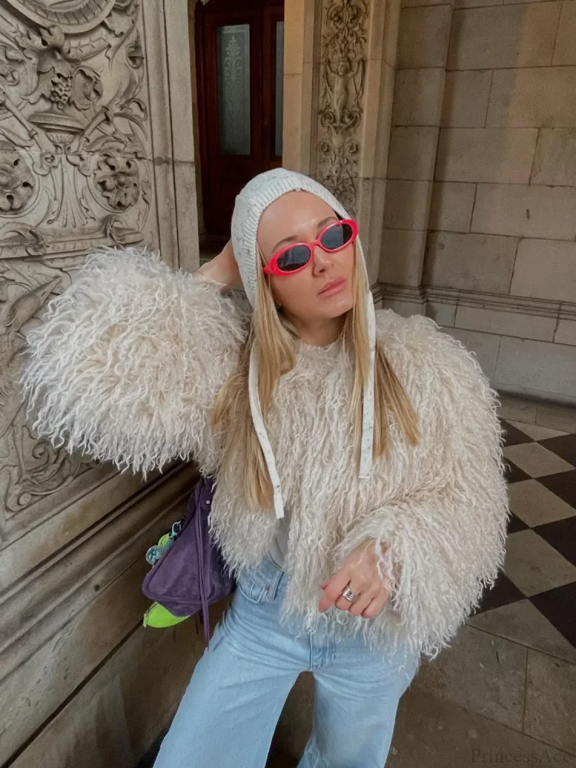 Vintage Solid Plush Fluffy Short Coat - Image 4