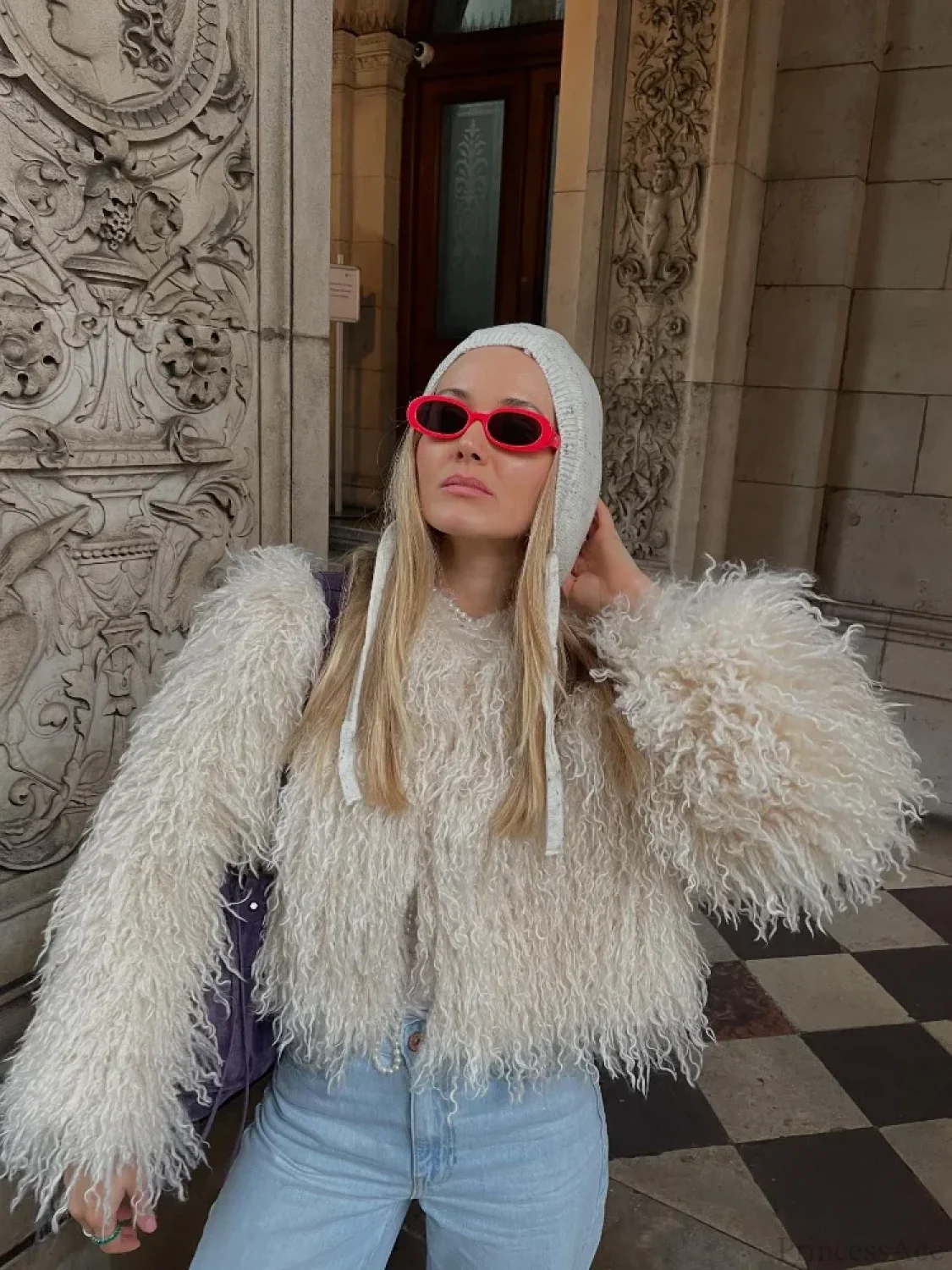Vintage Solid Plush Fluffy Short Coat - Image 7