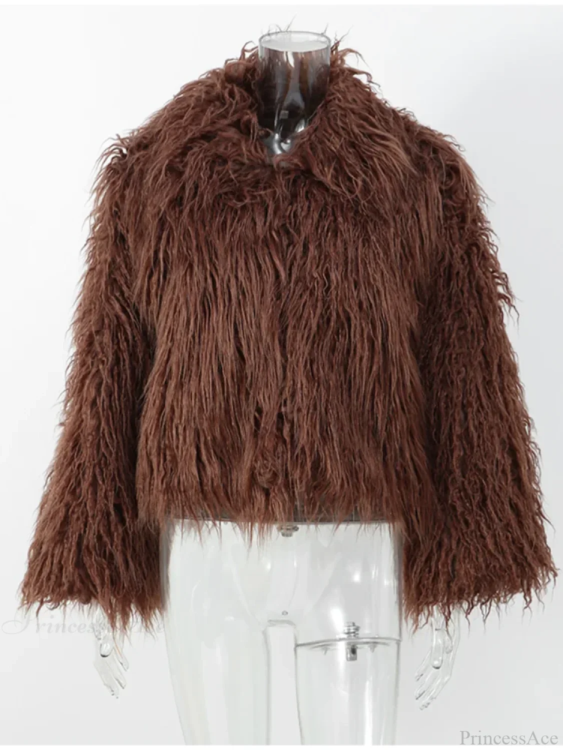 Vintage Solid Plush Fluffy Short Coat - Image 8