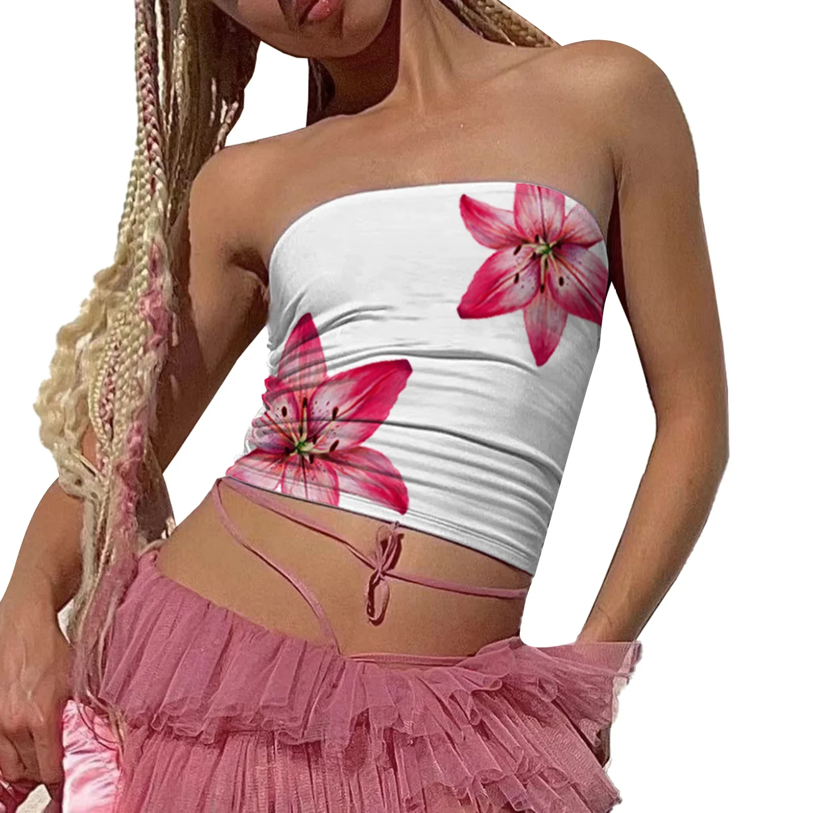 Vintage Strapless Slim Crop Top - Image 5