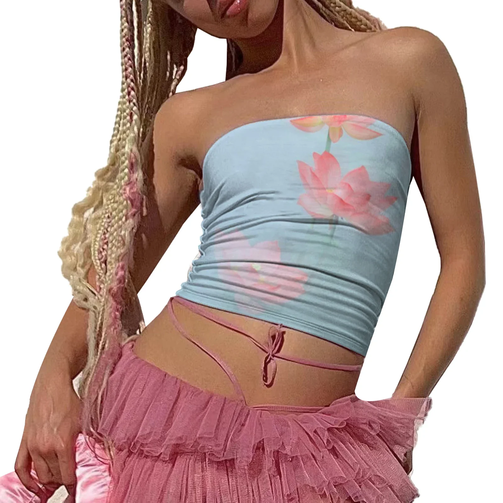 Vintage Strapless Slim Crop Top - Image 6