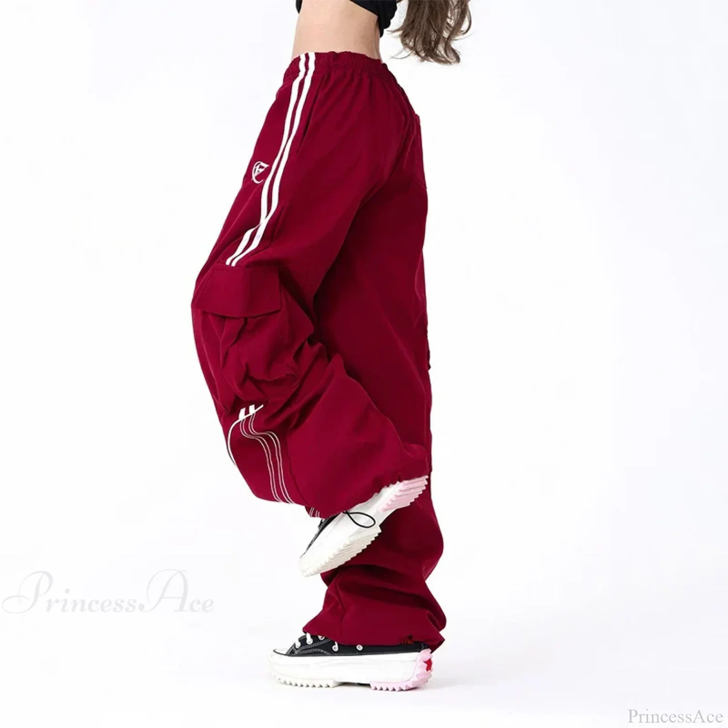 Vintage Stripe Hip Hop Cargo Pants - Image 3
