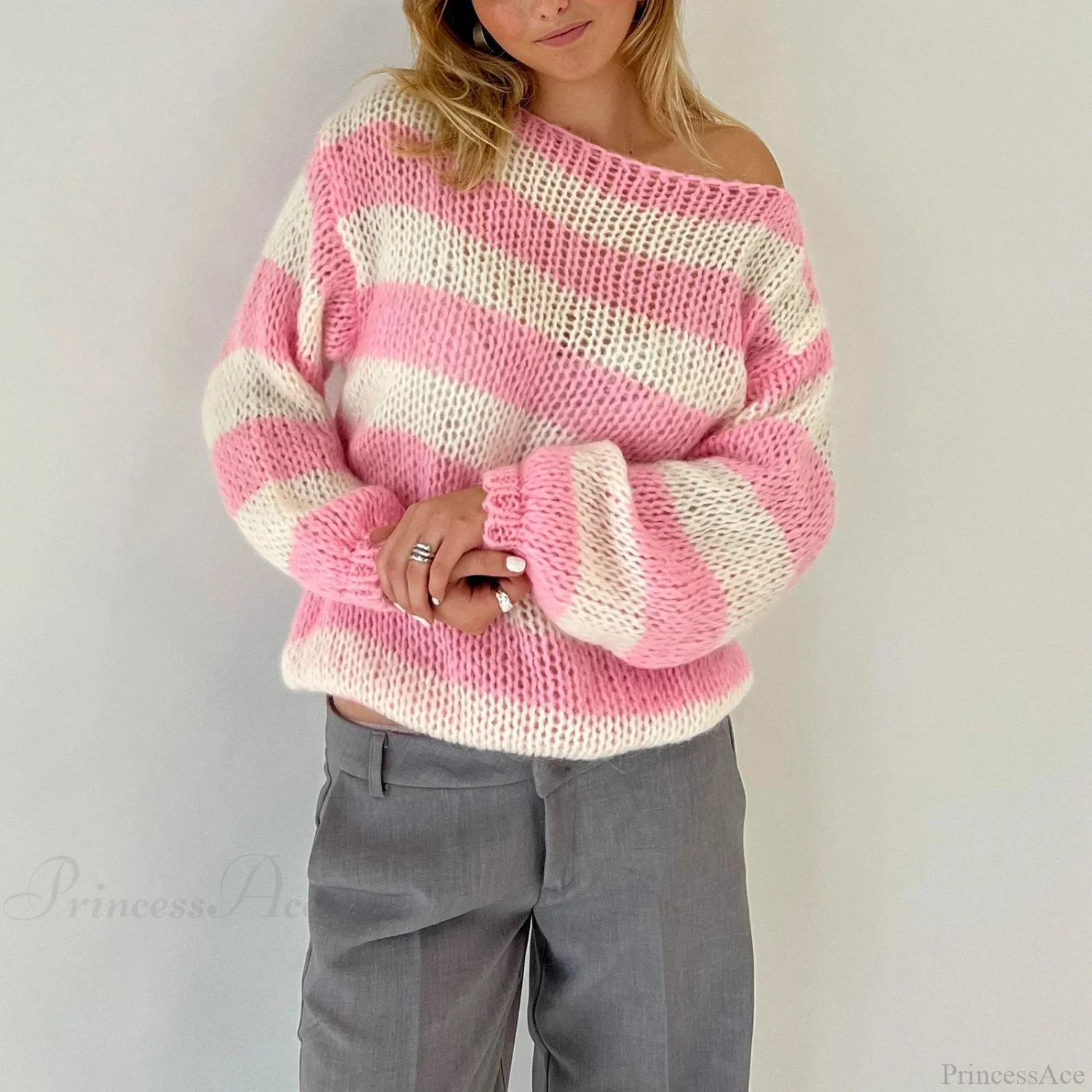 Vintage Striped Boat Neck Sweater - Image 6