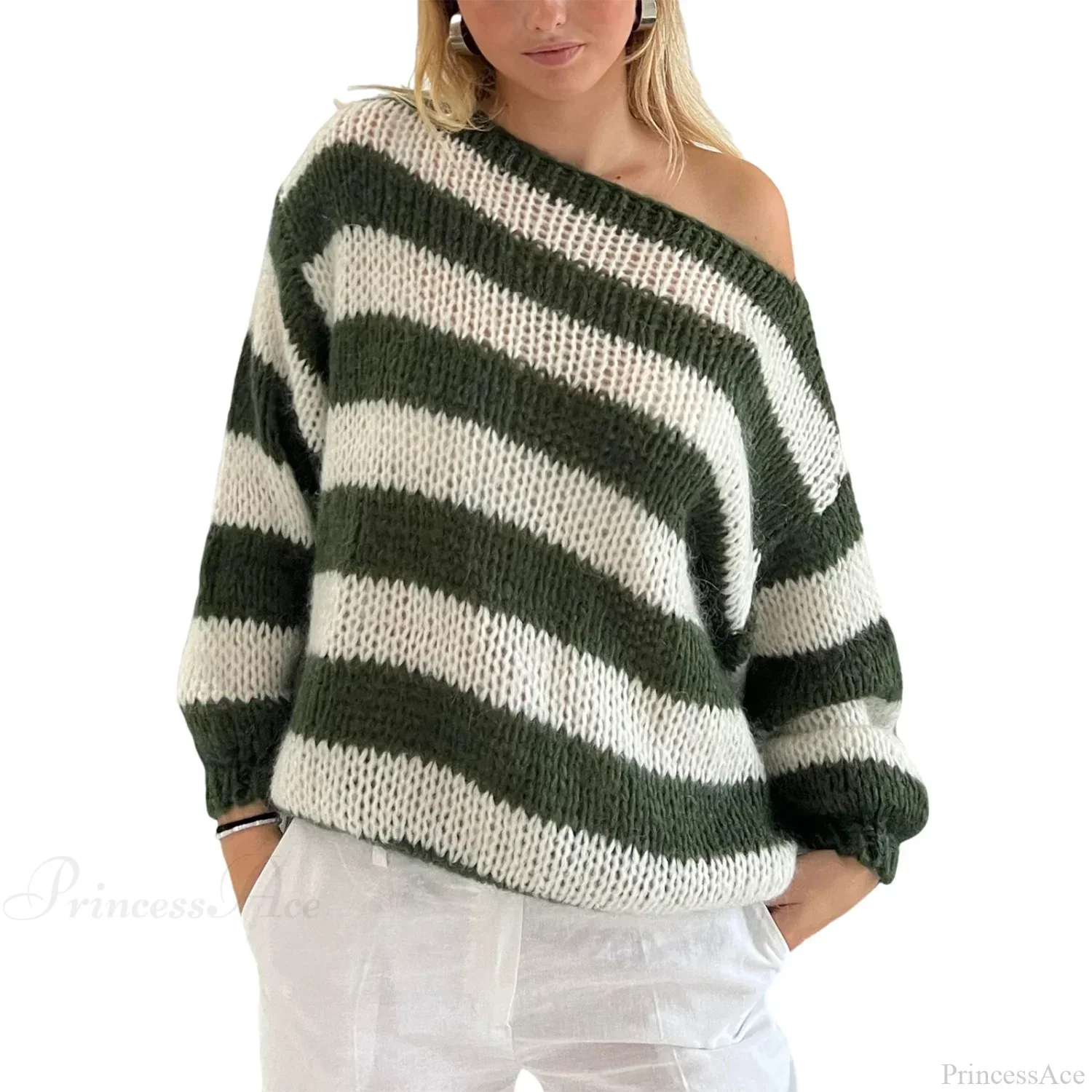Vintage Striped Boat Neck Sweater - Image 7