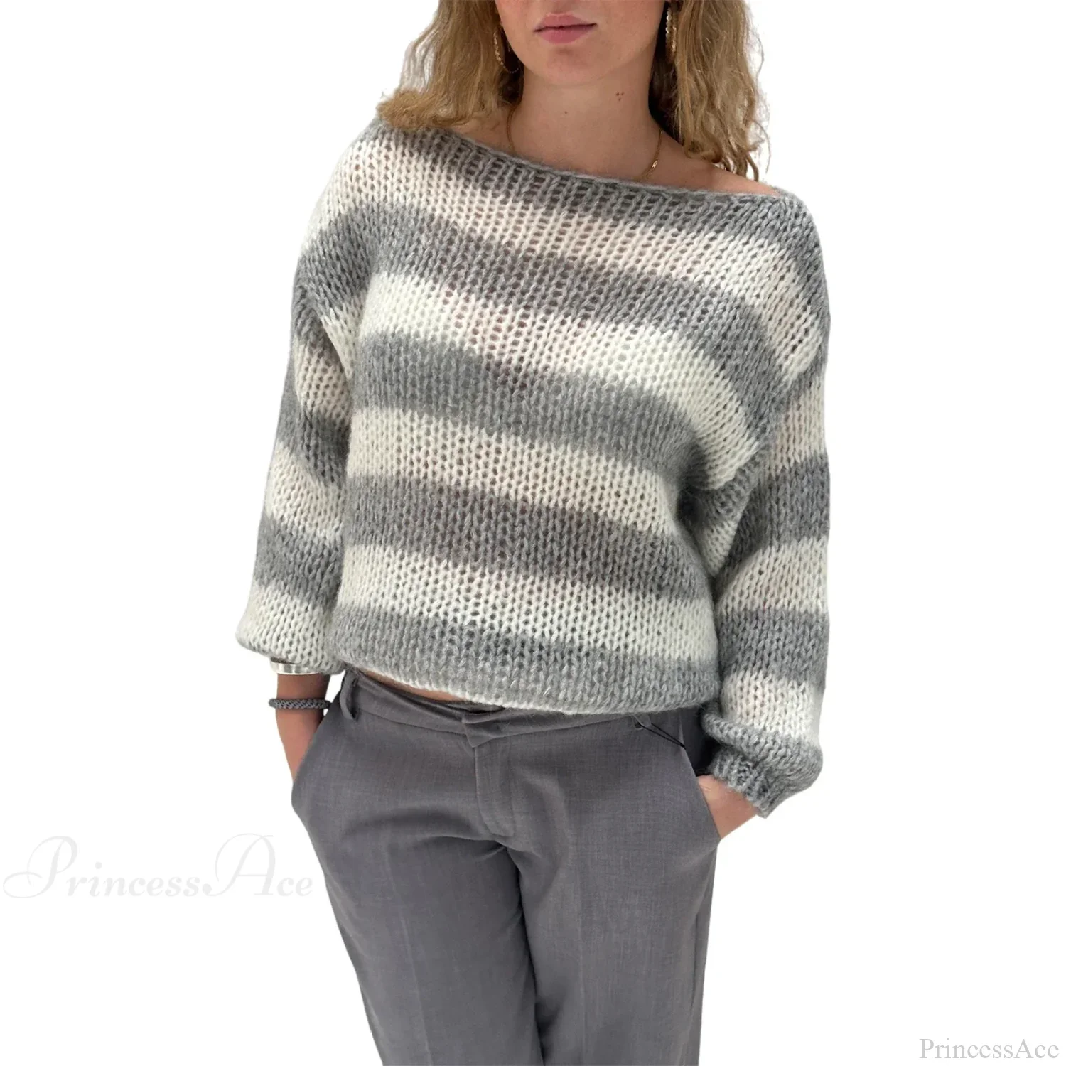 Vintage Striped Boat Neck Sweater - Image 8