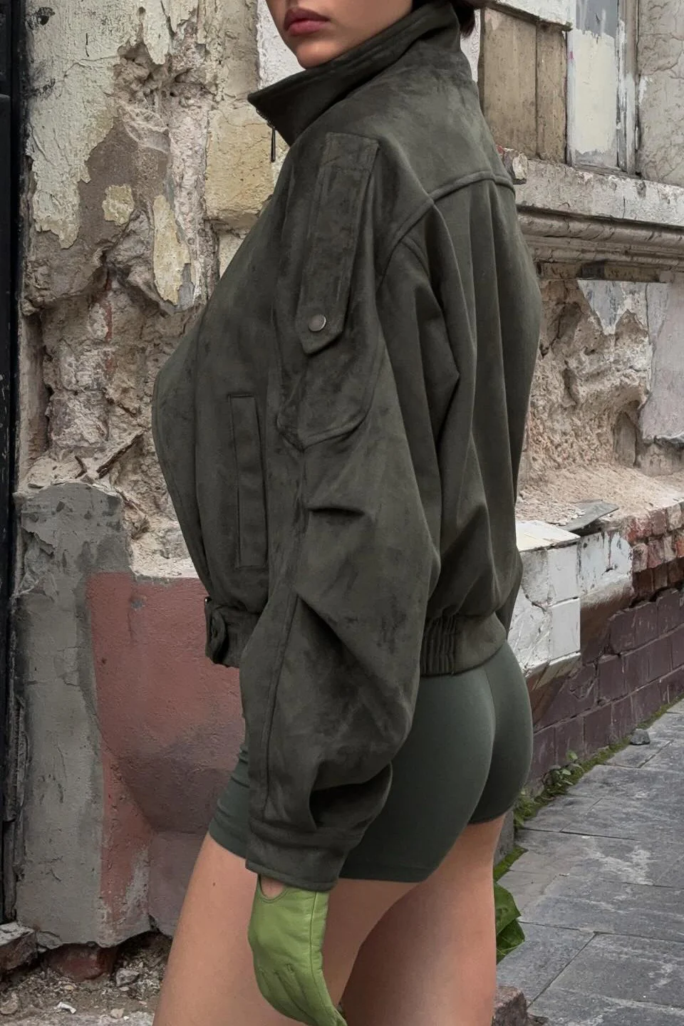 Vintage Suede Stand Collar Jacket - Image 3