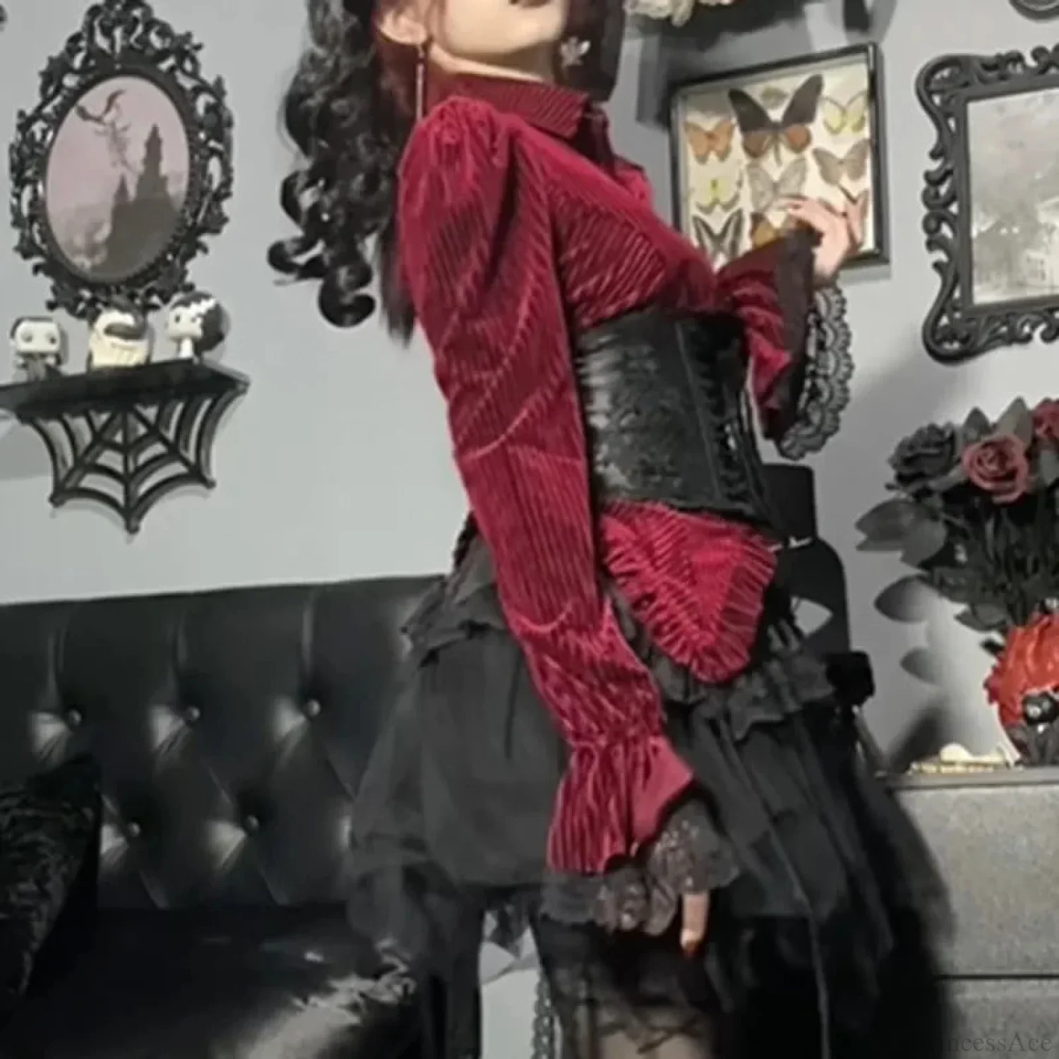 Vintage Victorian Folded Gothic Blouse - Image 3