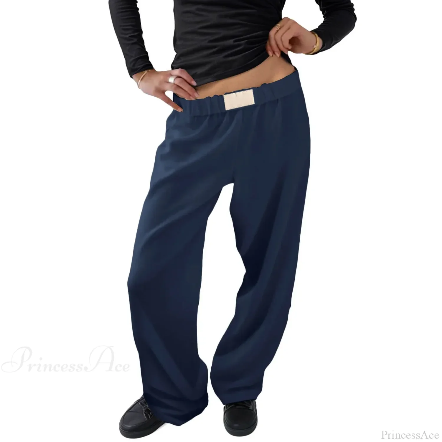Vintage Wide Leg Drawstring High Waist Pants - Image 4