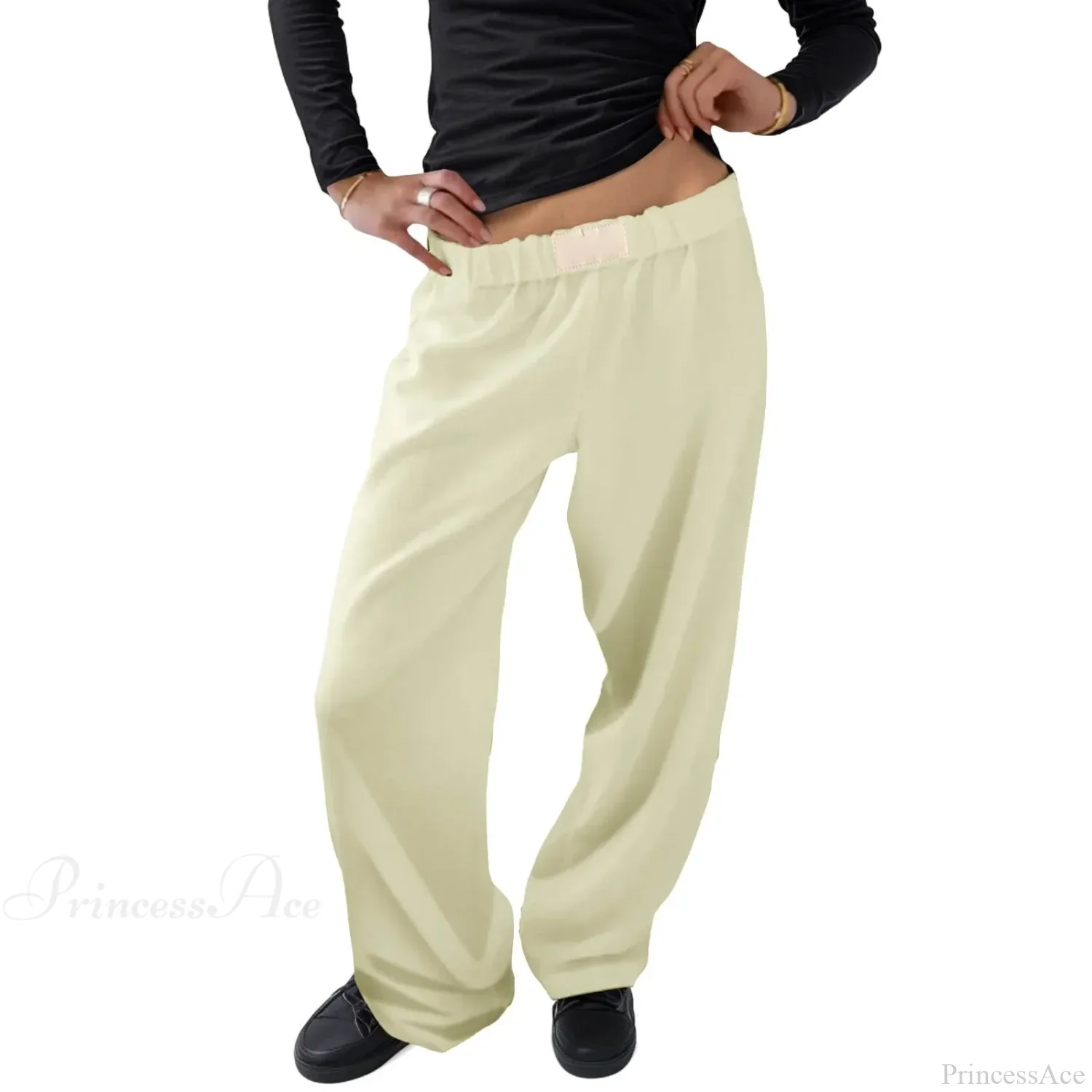 Vintage Wide Leg Drawstring High Waist Pants - Image 5