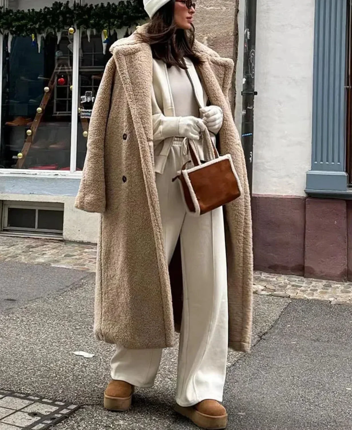 Vintage Wool Blend Double-Breasted Overcoat - Image 2