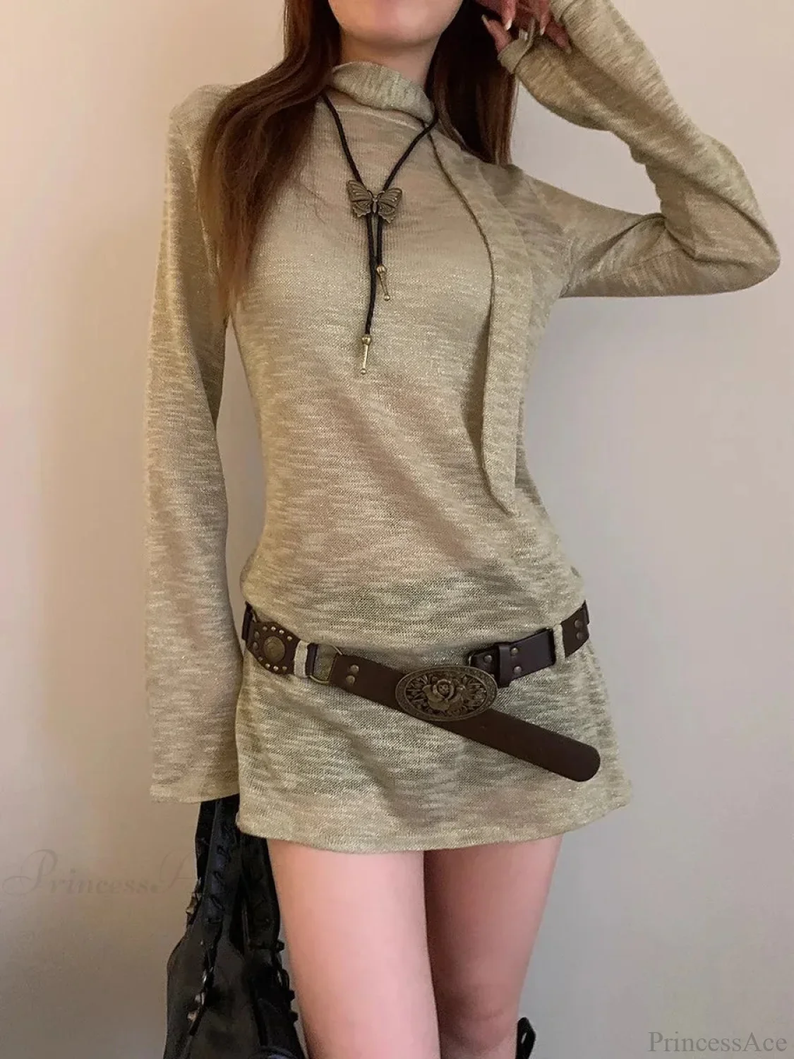 Vintage Y2K Dark Bohemian Wide Brown Belt - Image 3
