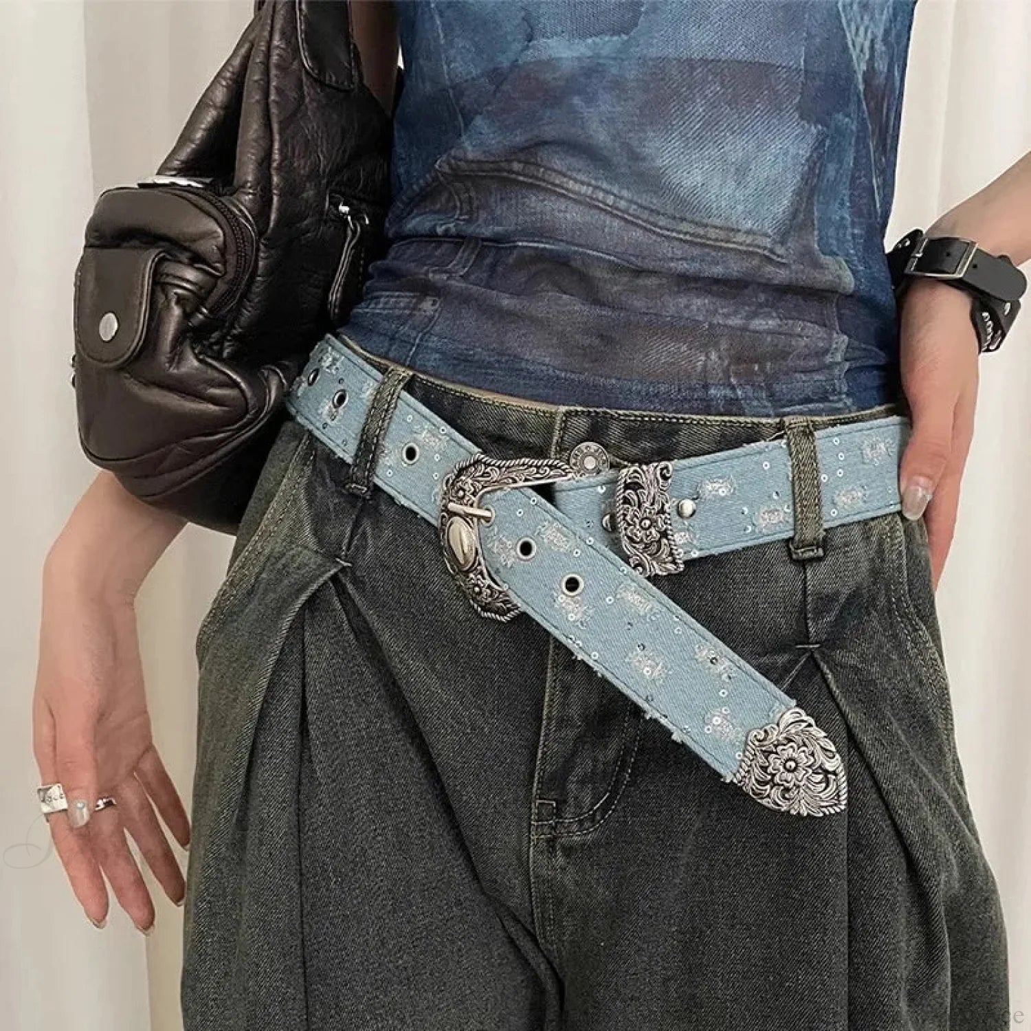 Vintage Y2K Dark Jeans Strap - Image 7