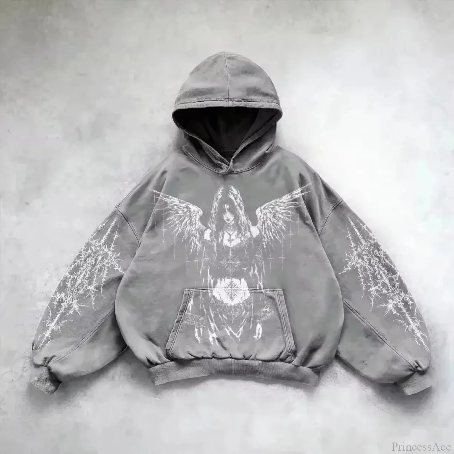 Vintage Y2K Gothic Printed Zipper Hoodie - Image 3