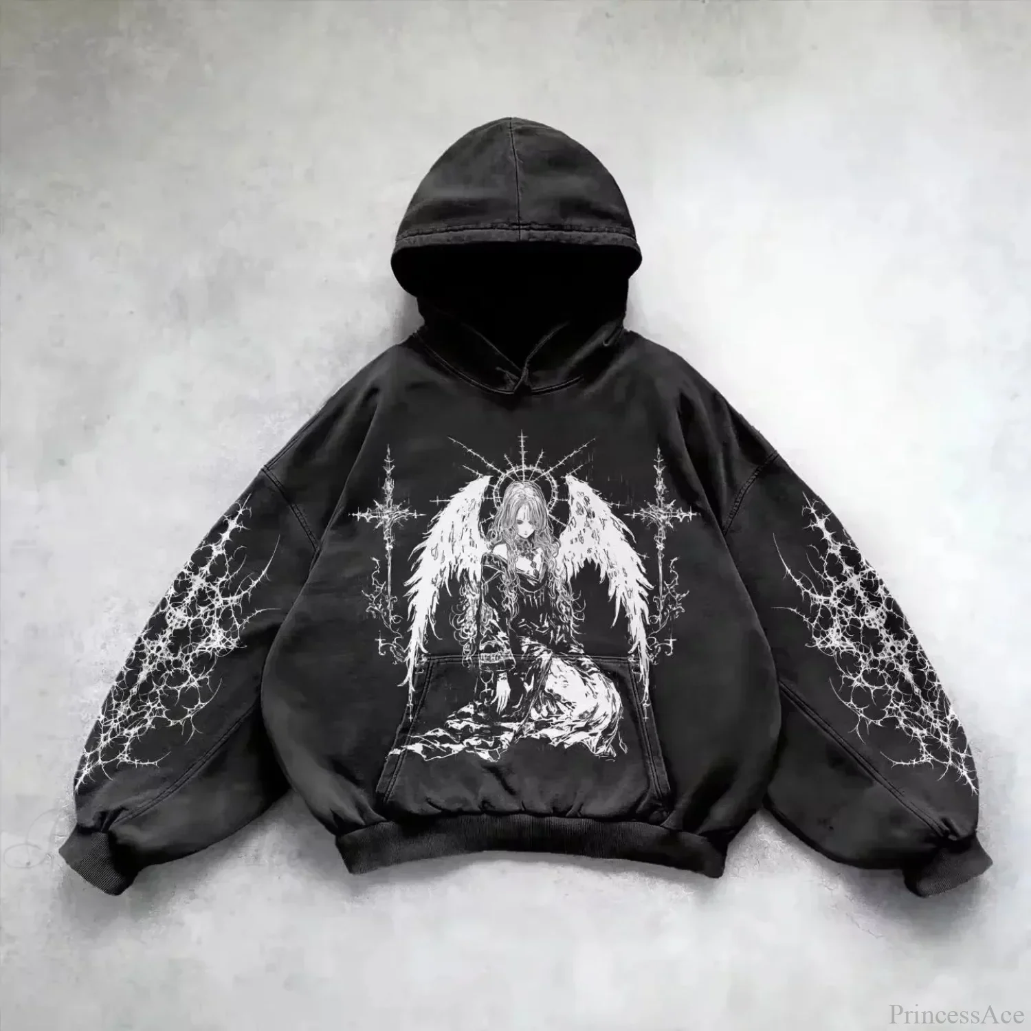 Vintage Y2K Gothic Printed Zipper Hoodie - Image 7