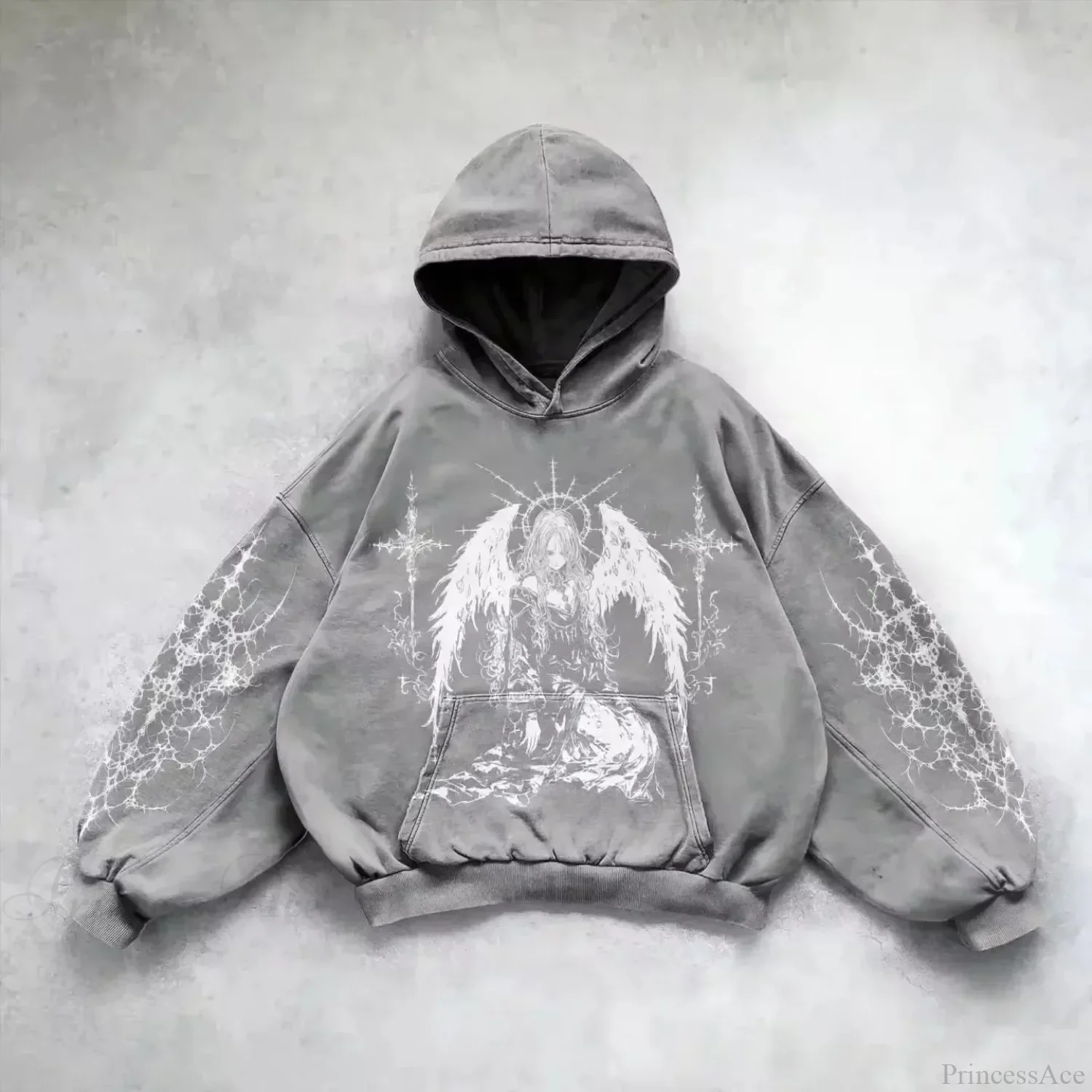 Vintage Y2K Gothic Printed Zipper Hoodie - Image 8