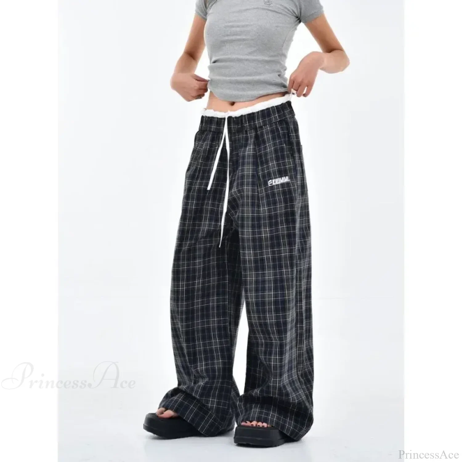 Vintage Y2K Plaid Women Sweatpants Pants - Image 3