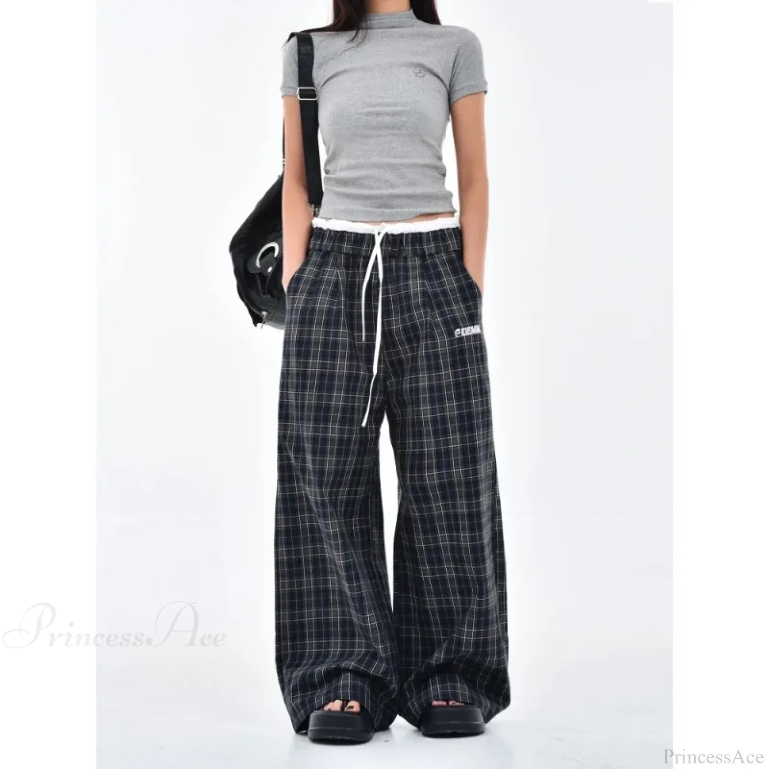 Vintage Y2K Plaid Women Sweatpants Pants - Image 4