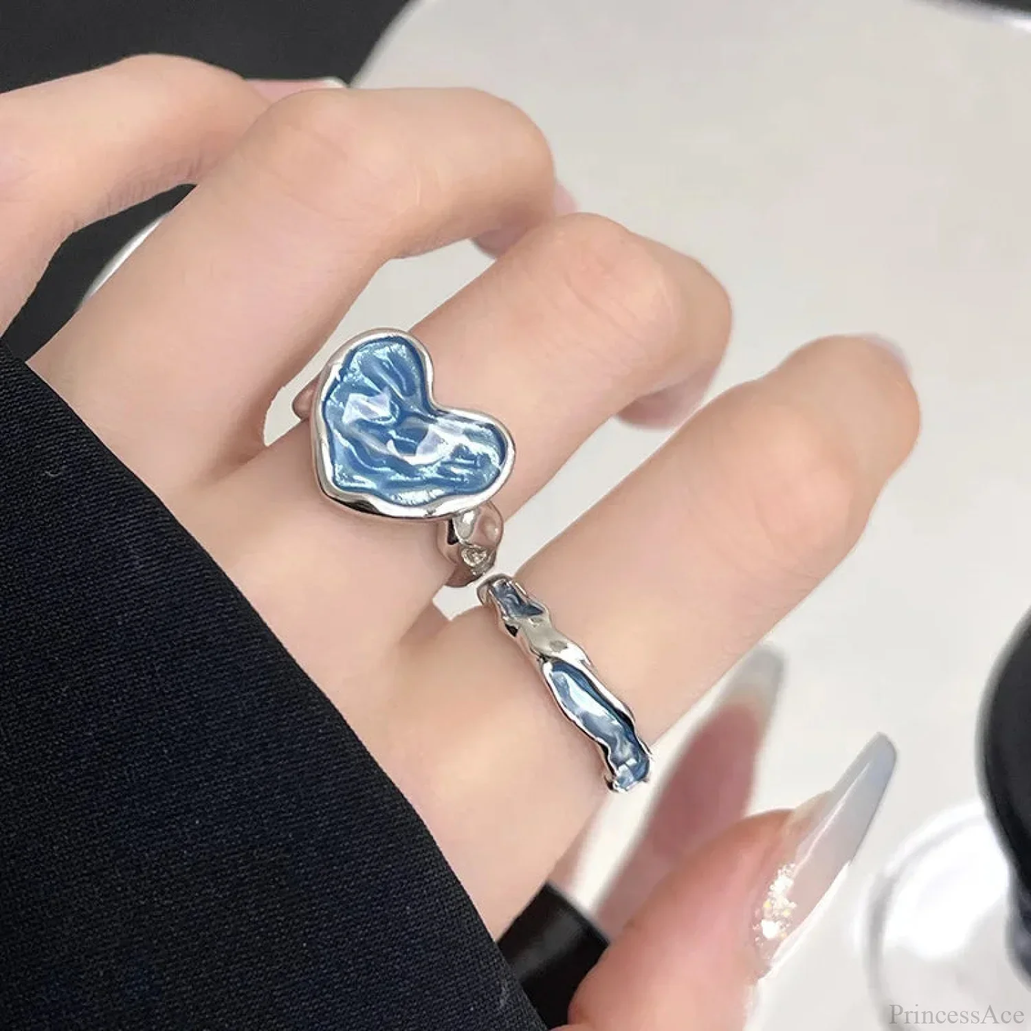 Vivid Stone Drip Rhinestone Gothic Ring - Image 4