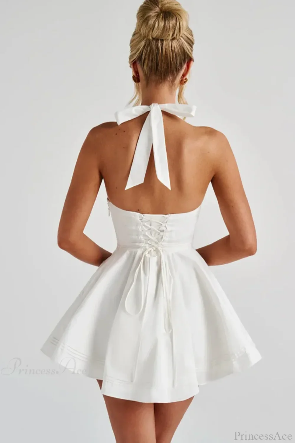 Waist Wrap A-line Mini Vacation Dress - Image 6