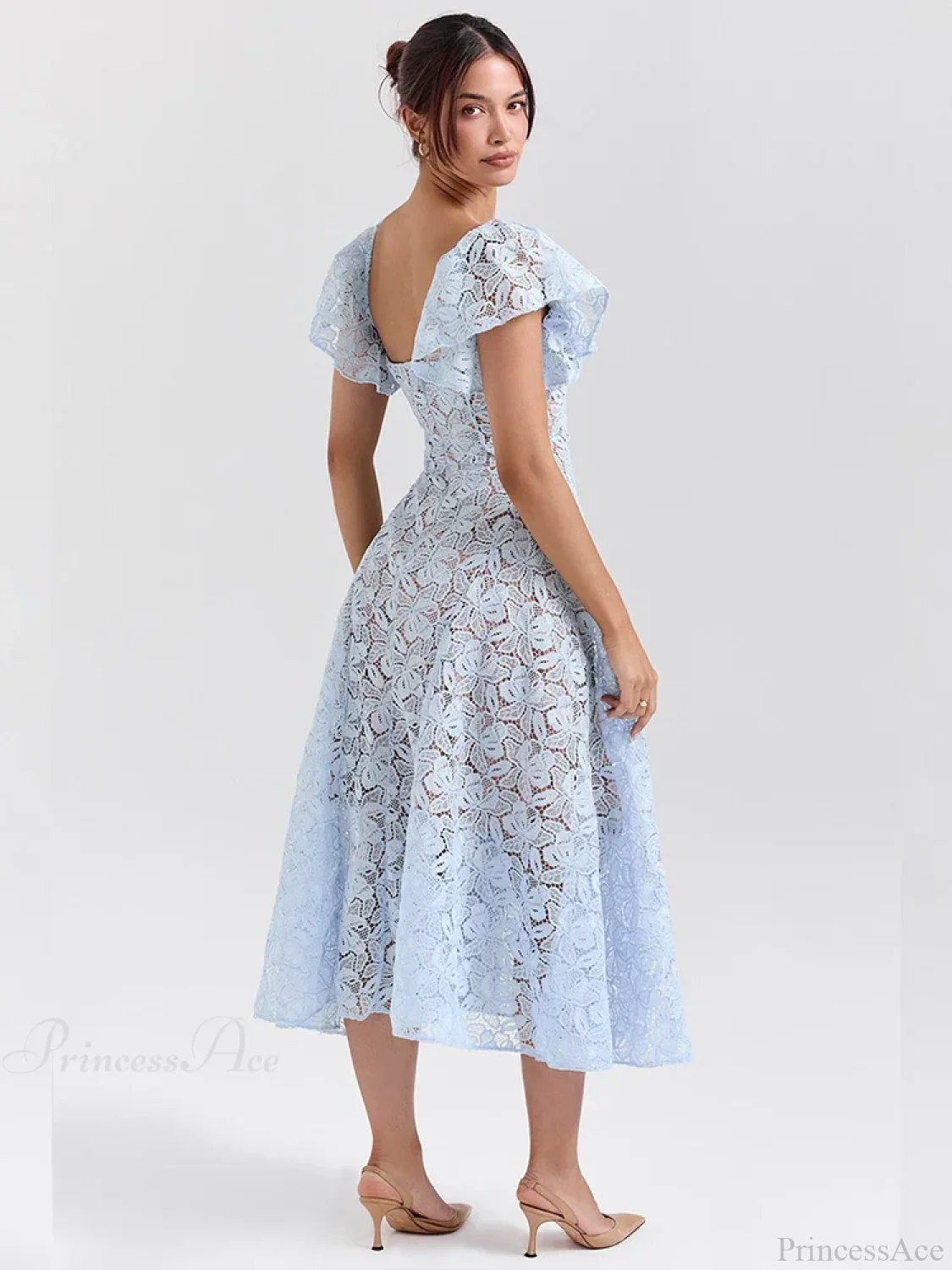Waist Wrap Lace Vacation Dress - Image 6