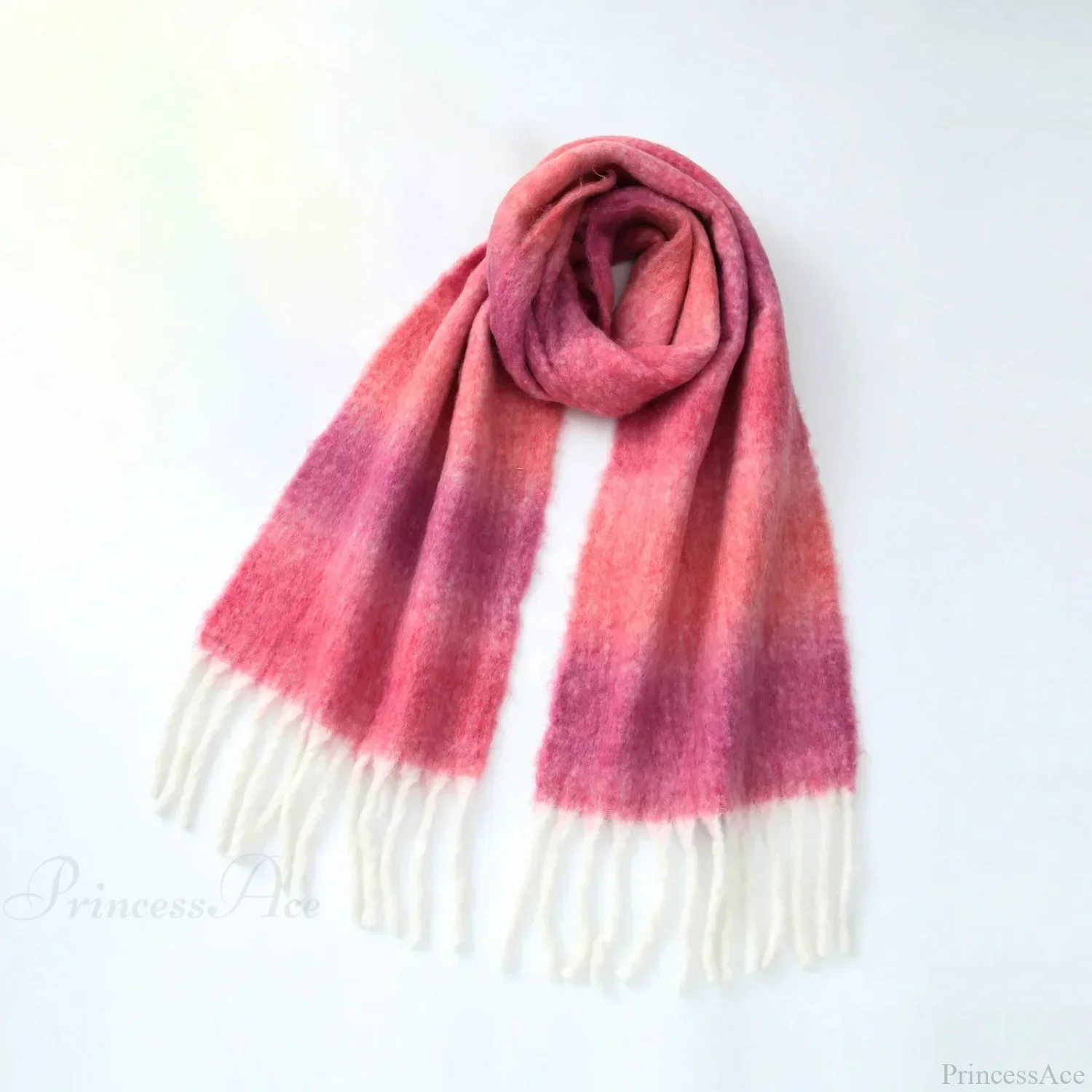 Warm Gradient Color Wool Winter Scarf - Image 5