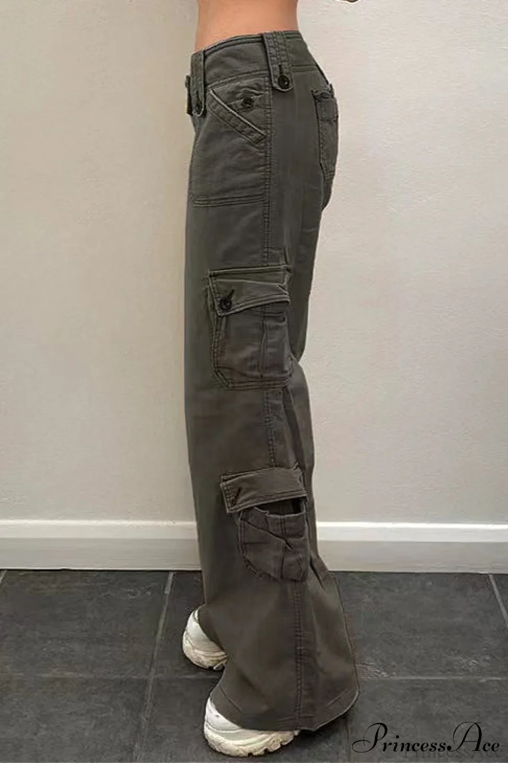 Washed Multi Pocket Denim Cargo Pants - Image 2