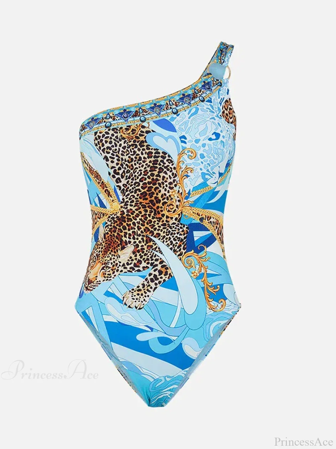 Wave Leopard Print Slim Swimsuit One Piece - Image 2