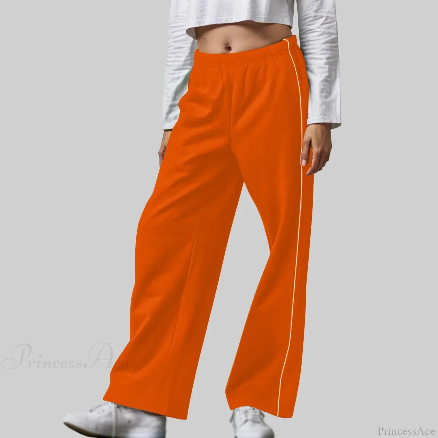 White Contrast Side Pants - Image 2