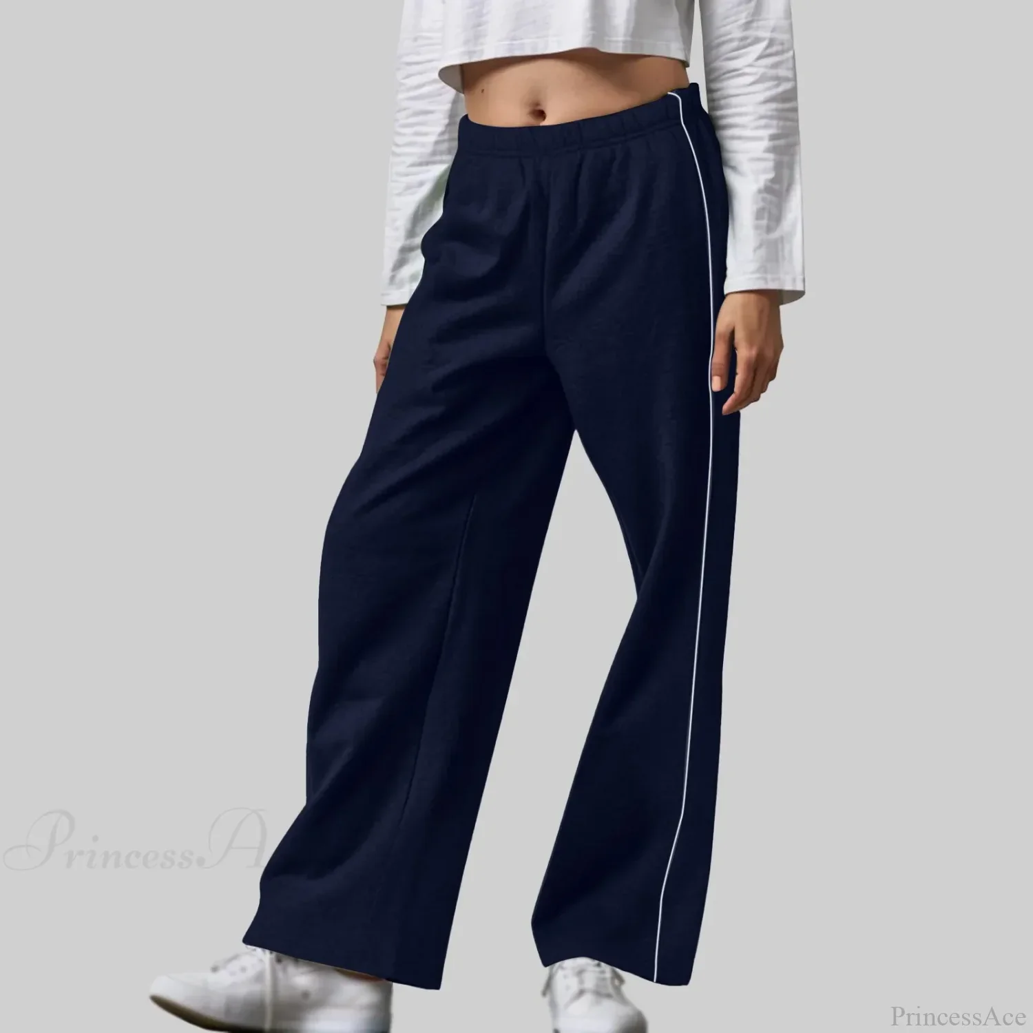 White Contrast Side Pants - Image 3