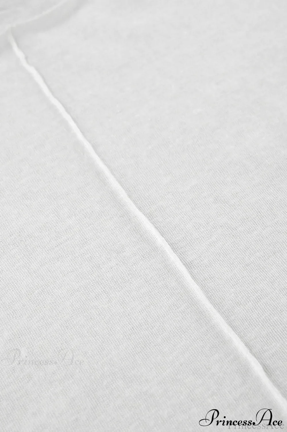 White Crew Neck Knit Panel Long Sleeve Tee - Image 2