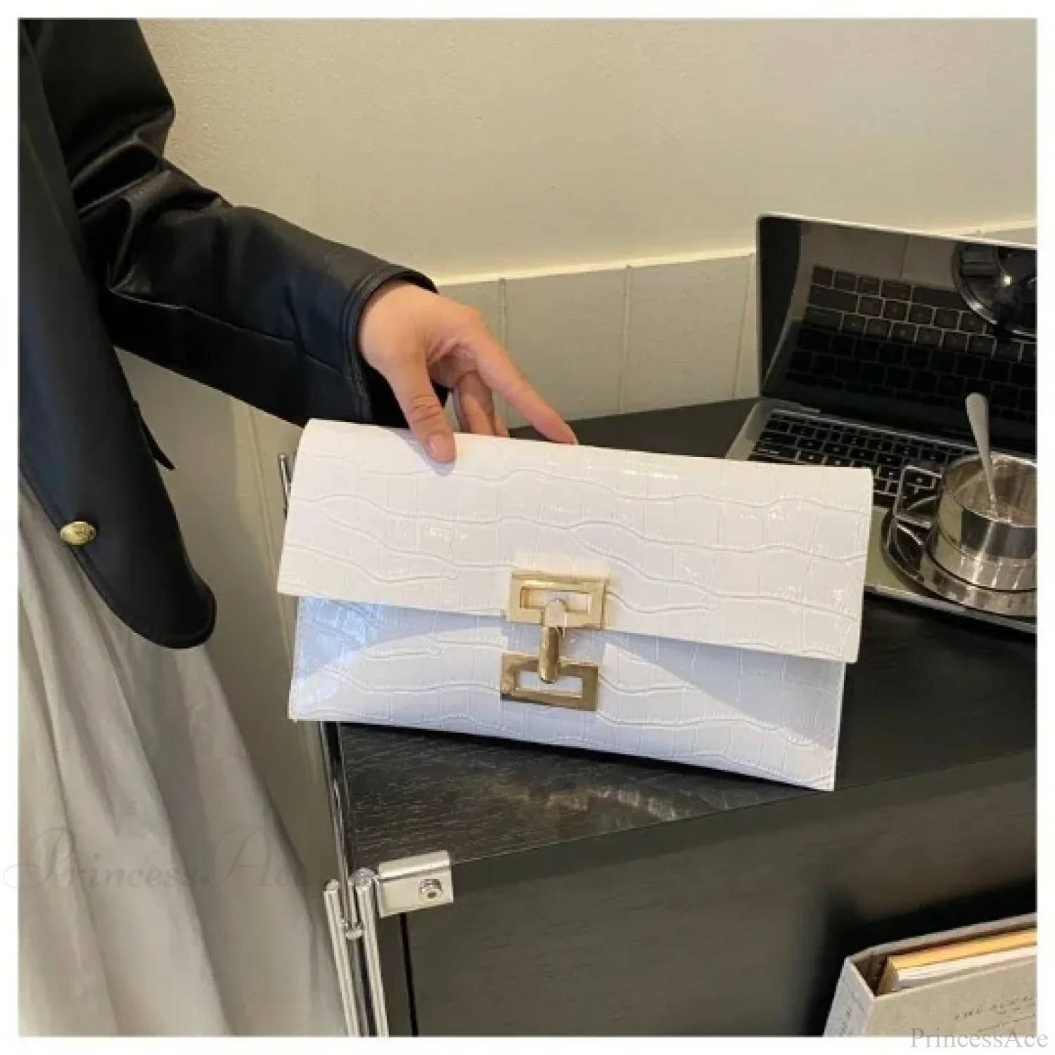White Evening Banquet Clutch Wristlet