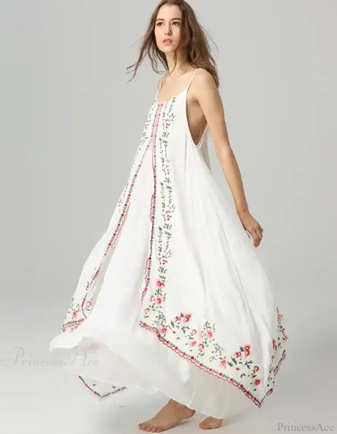 White Floral Embroidered Maxi Dress - Image 5