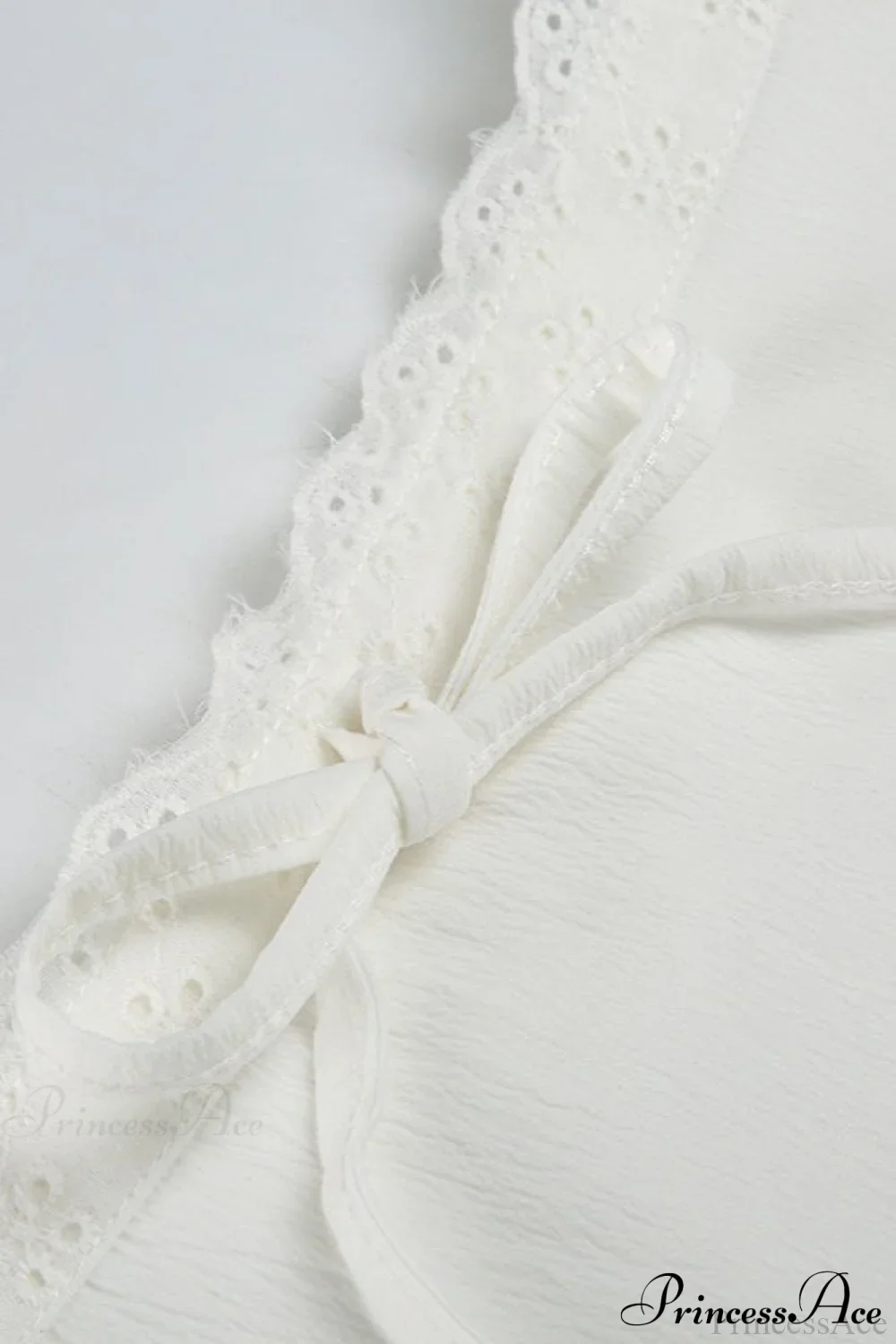 White Lace Trim Tiered Mini Skirt - Image 4