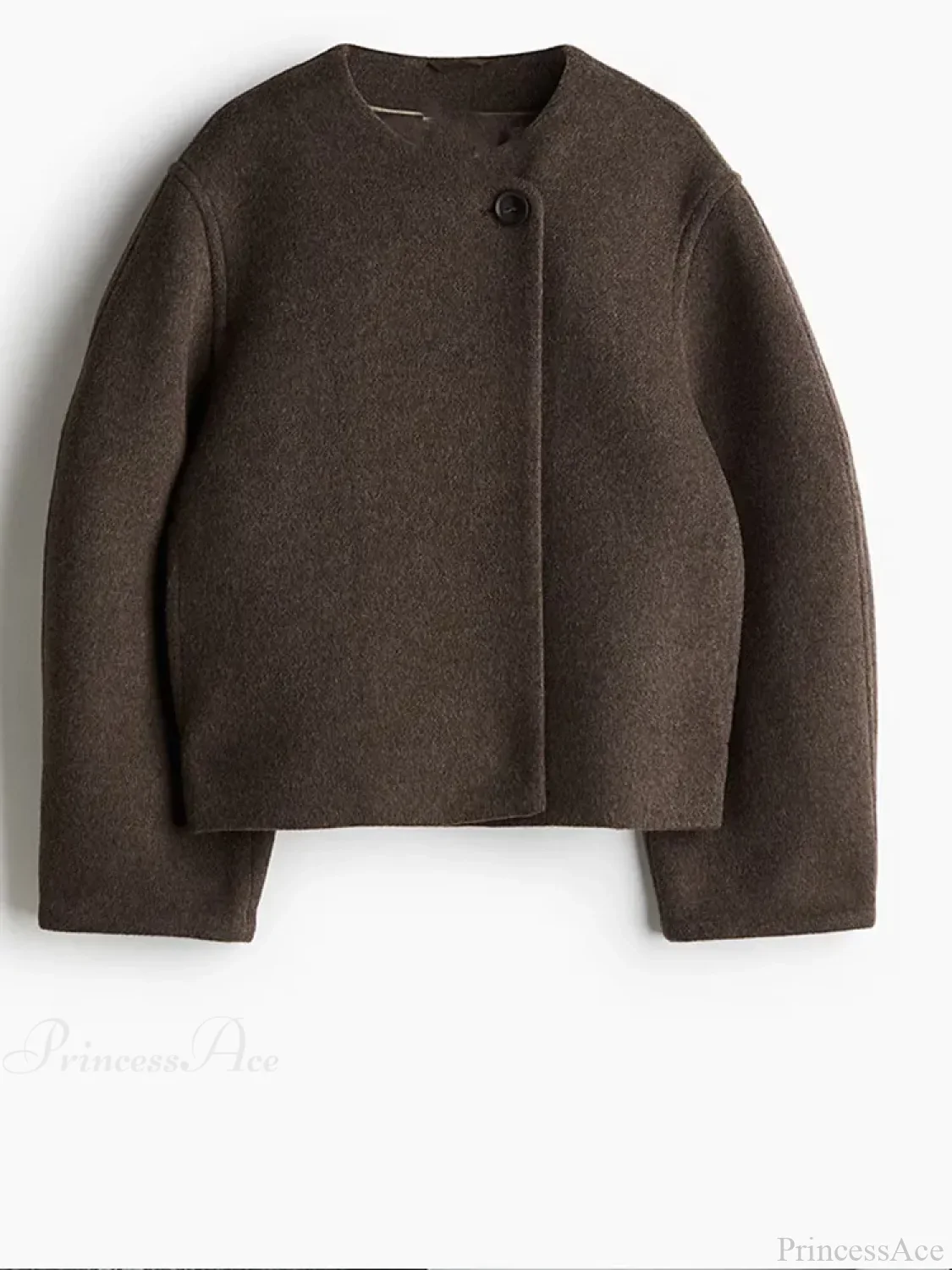 White Long Sleeve Woolen Coat - Image 9