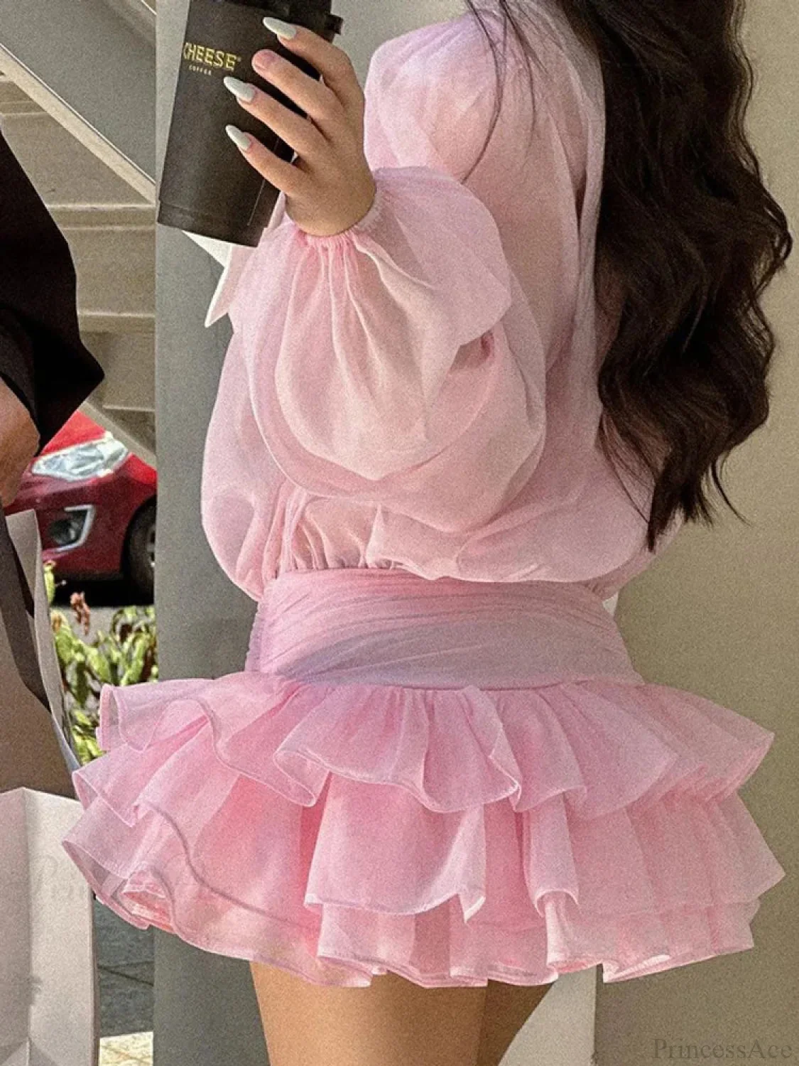 White Ruffled Mini Dress - Image 7