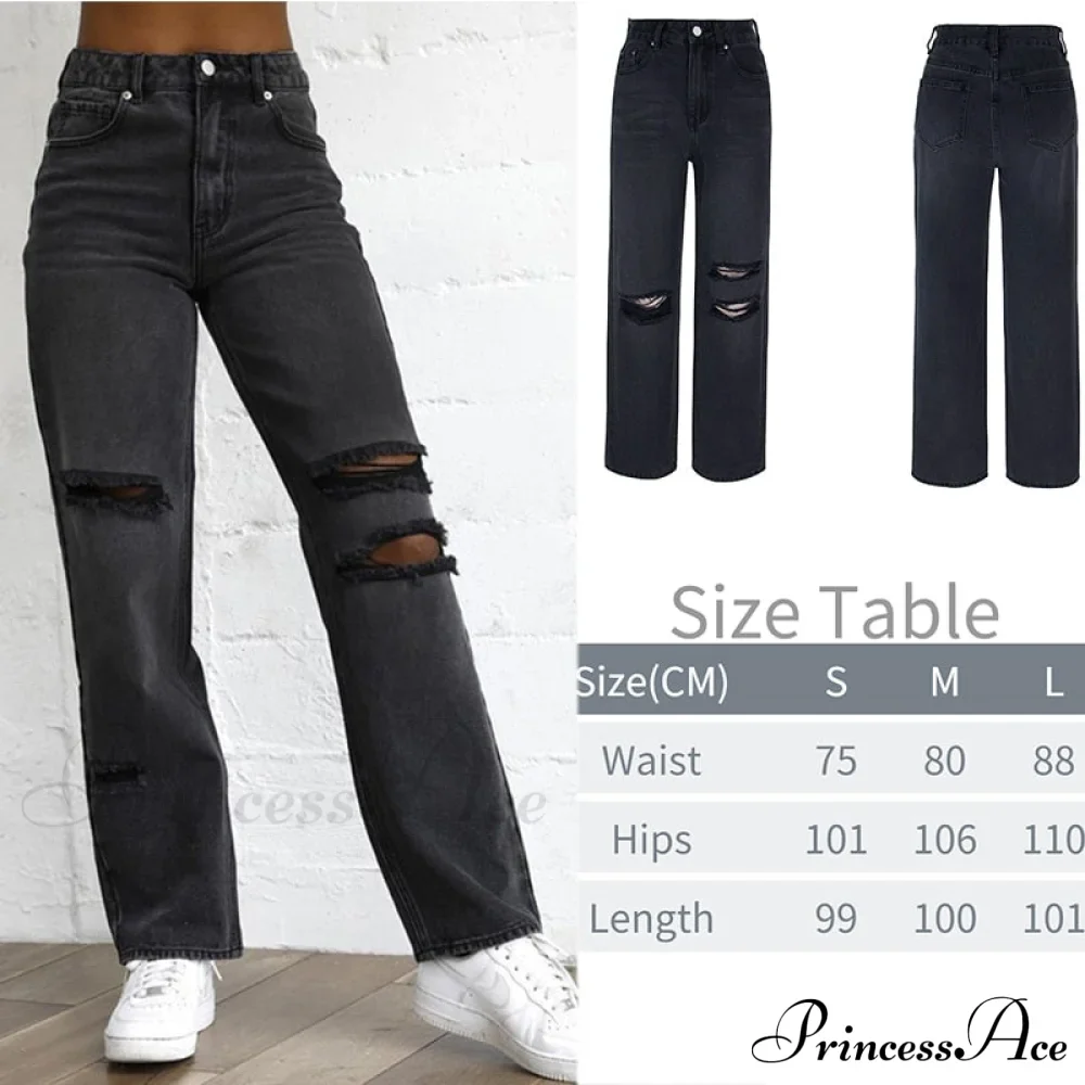 Wide Leg Oversize Y2K Patterned Baggy Winter Cargo Casual Jeans Low Autumn Waist Women's Trousers - Image 9