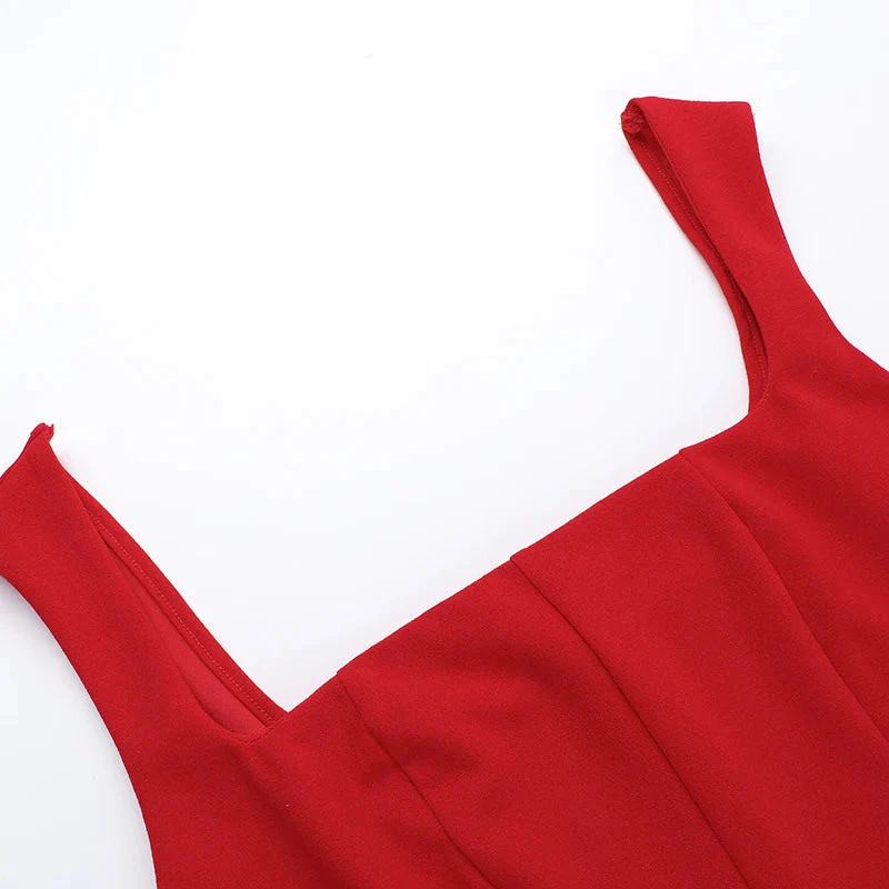 Wine Red Off Shoulder Party Dress with Pleated Detail - Image 5