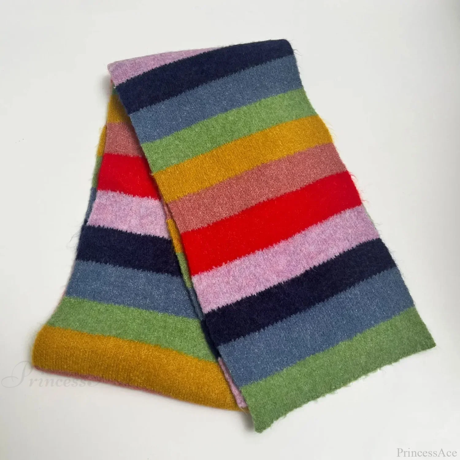 Winter Cashmere Shawl Women Colorful Striped Neck Scarf - Image 5