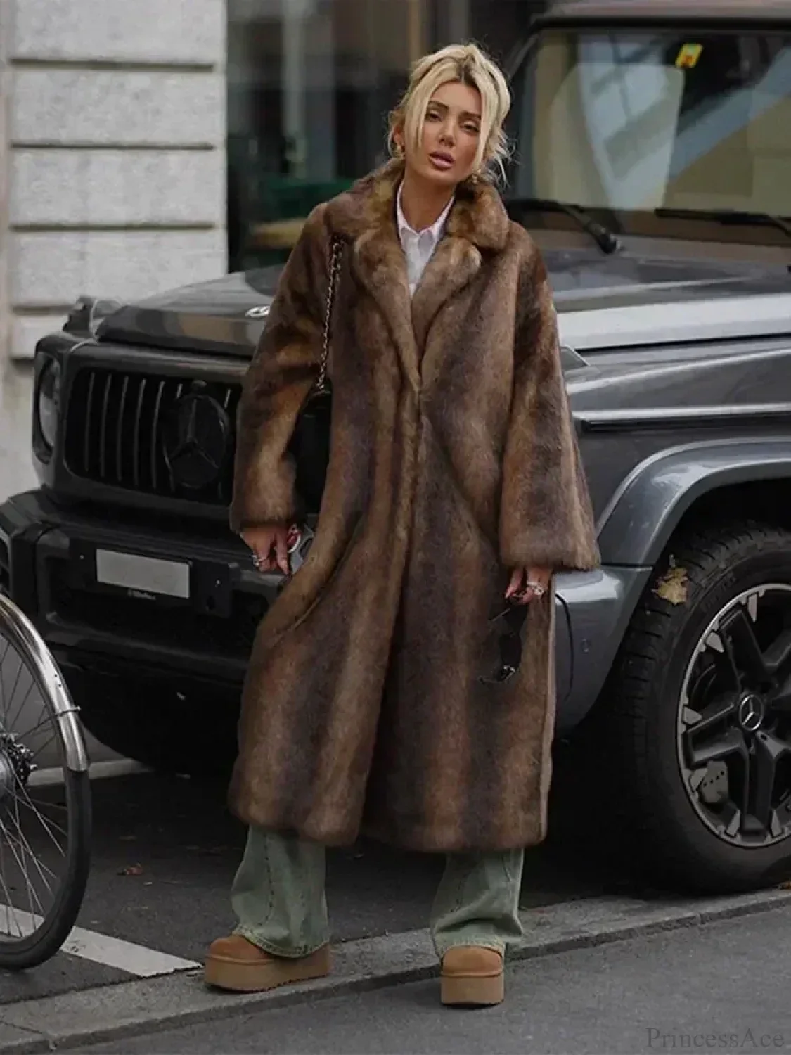 Winter Lapel Loose Long Coat - Image 3
