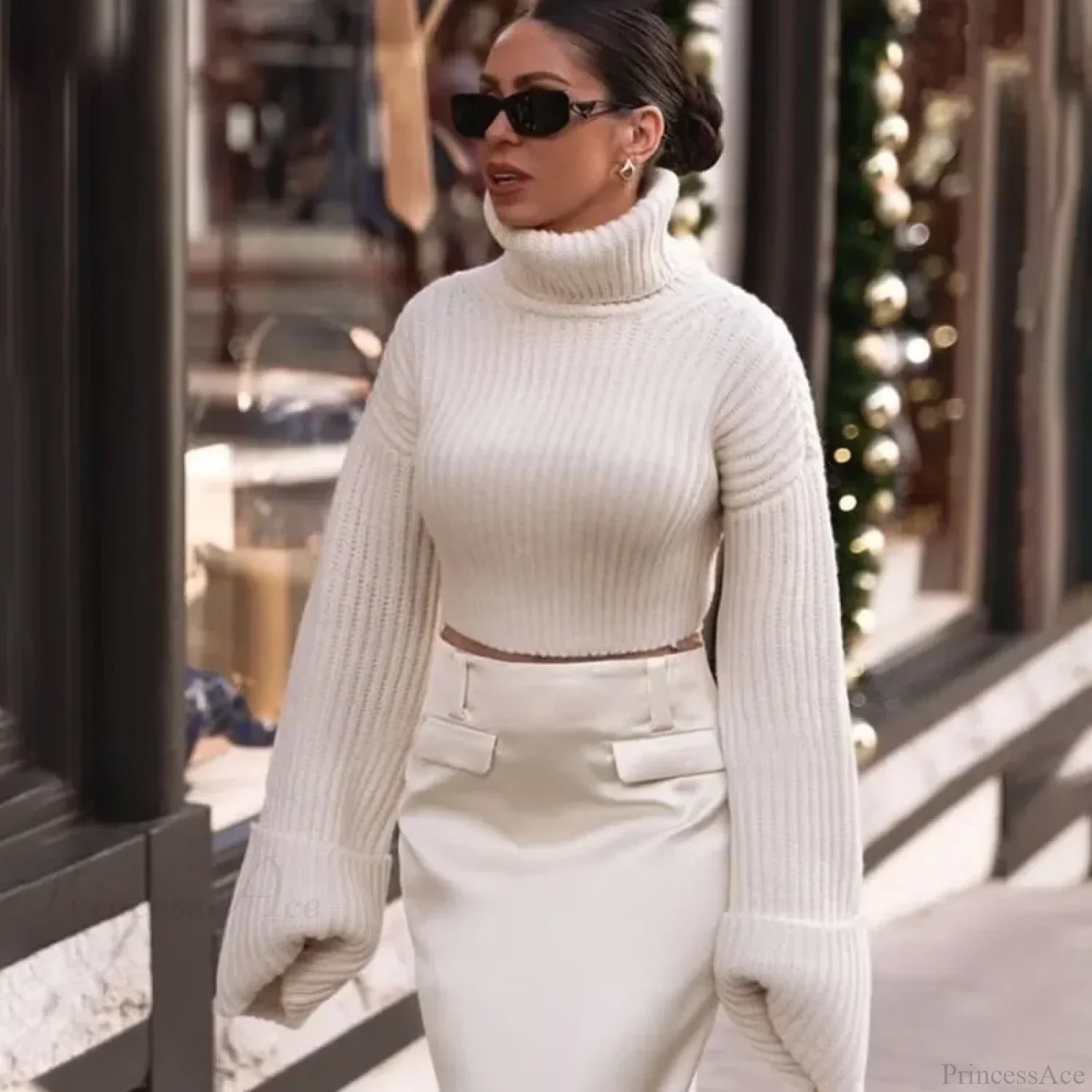 Winter Lapel Short Sweater - Image 2