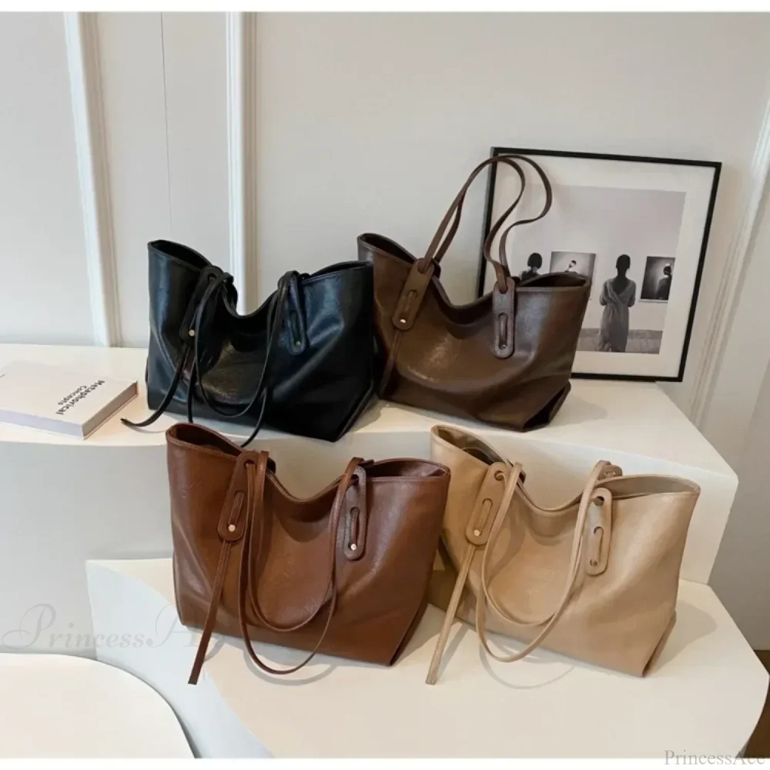 Winter Leather Tote Shoulder Bag for Women - Image 5