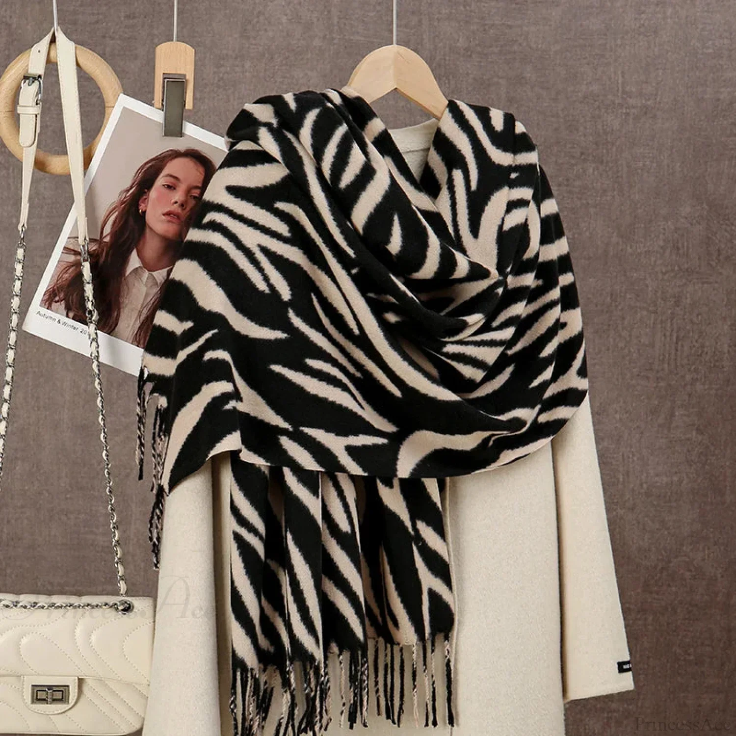 Winter Plaid Cashmere Poncho Tassel Scarf - Luxury Warm Thickened Unisex - Image 10