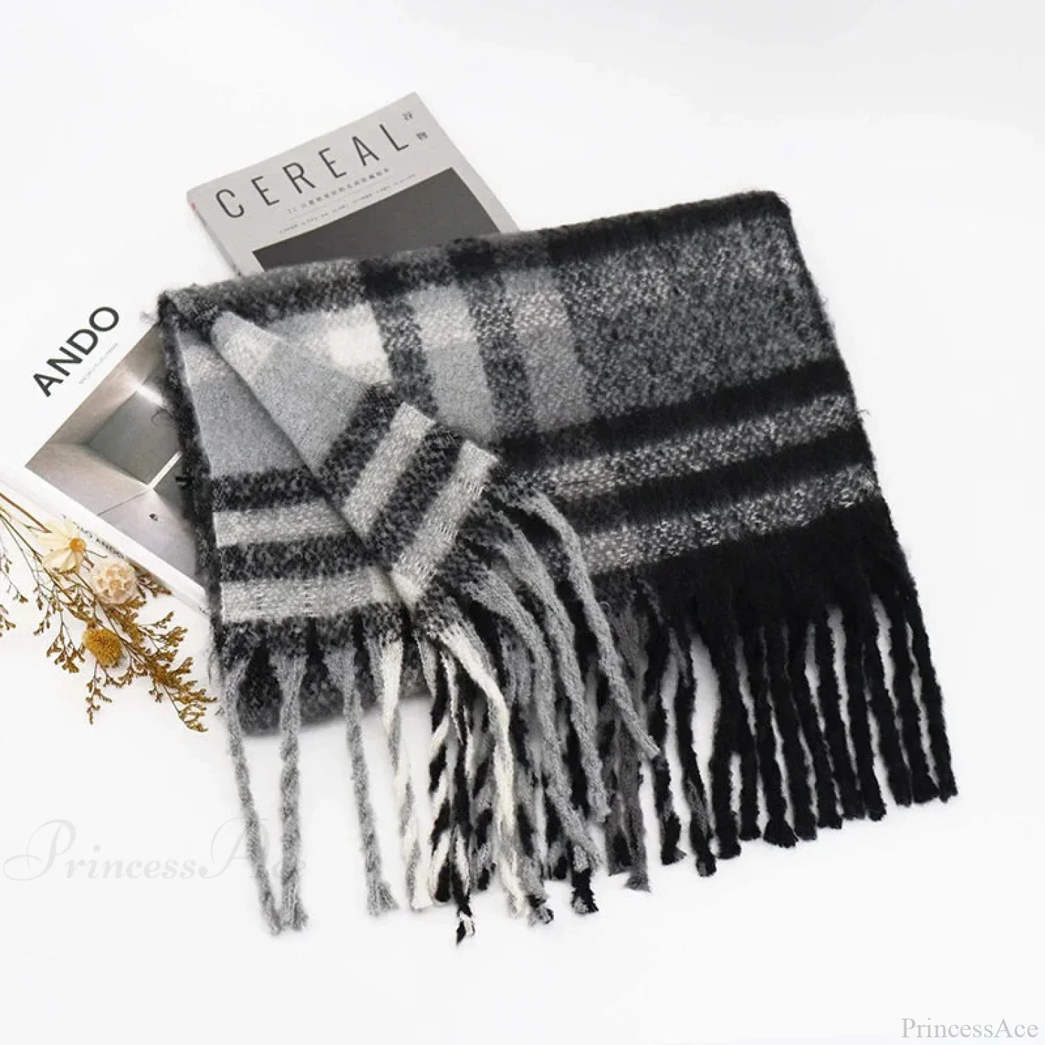 Winter Plaid Cashmere Poncho Tassel Scarf - Luxury Warm Thickened Unisex - Image 23