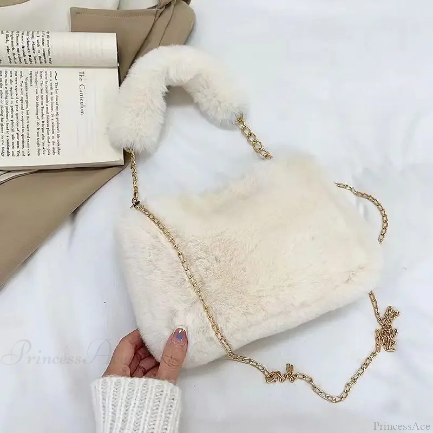 Winter Plush Fluffy Small Square Crossbody Handbag - Image 5